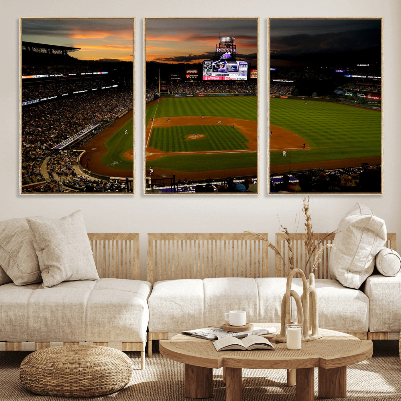 MGV-FC-60X30-3P - Colorado Rockies Coors Field Wall Art Canvas Print - MLB Baseball Stadium