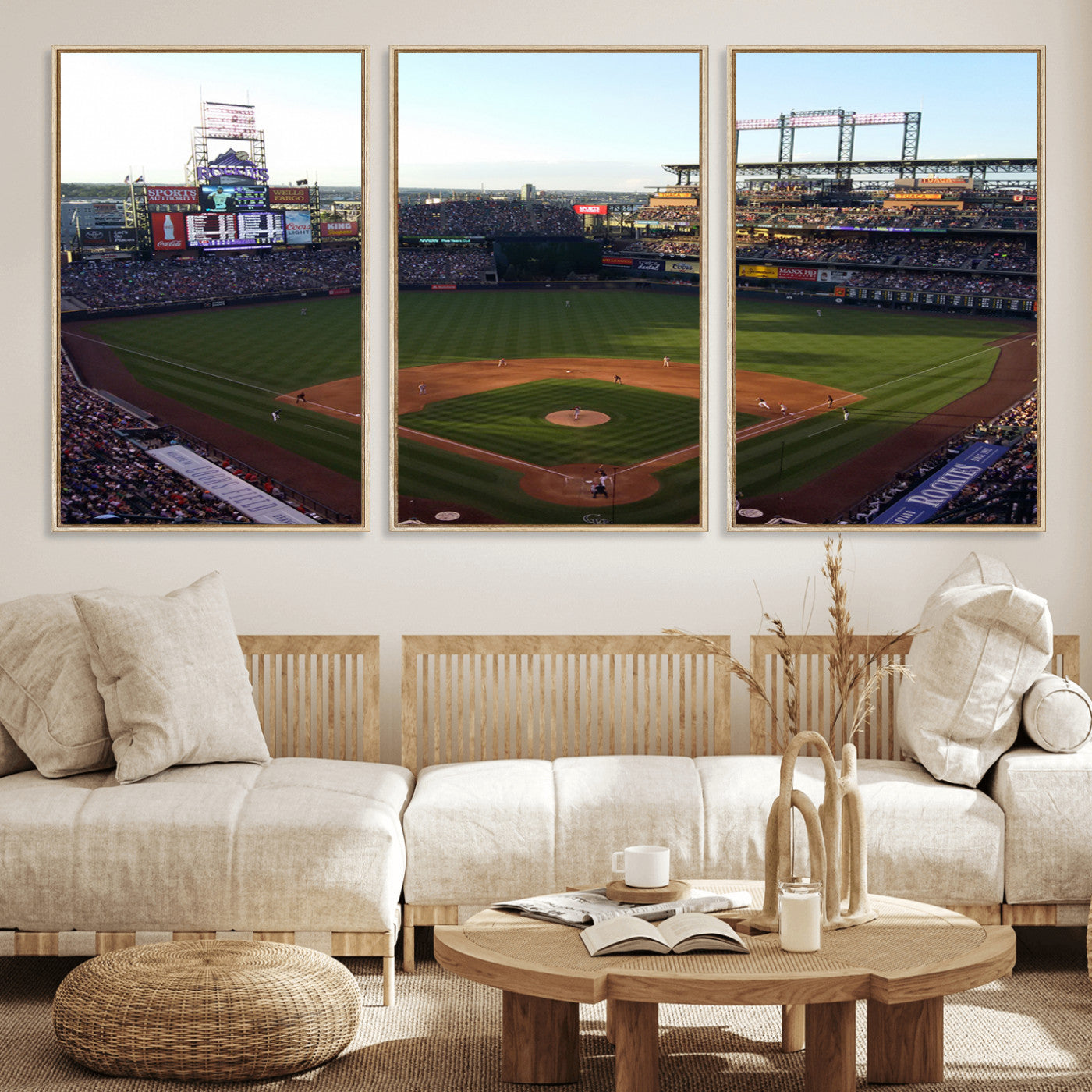 MGV-FC-60X30-3P - Colorado Rockies Coors Field Wall Art Canvas Print - MLB Baseball Stadium