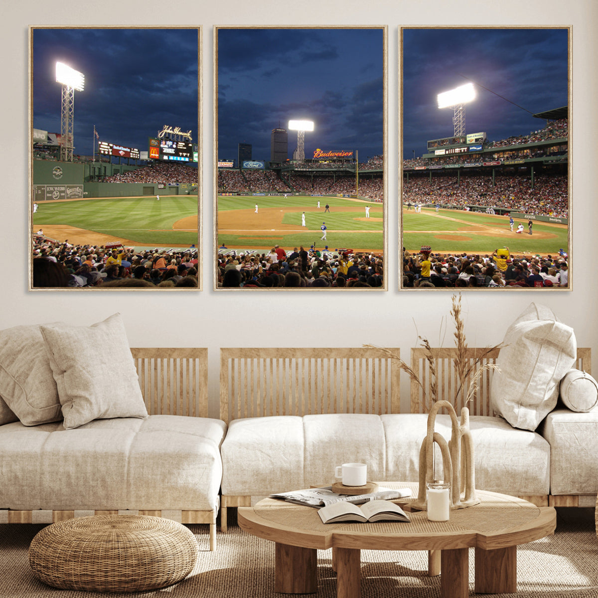 85099-MGV-CV-36X24 - Boston Red Sox Baseball Team Print Canvas, Massachusetts Fenway Park Stadium Wall Art