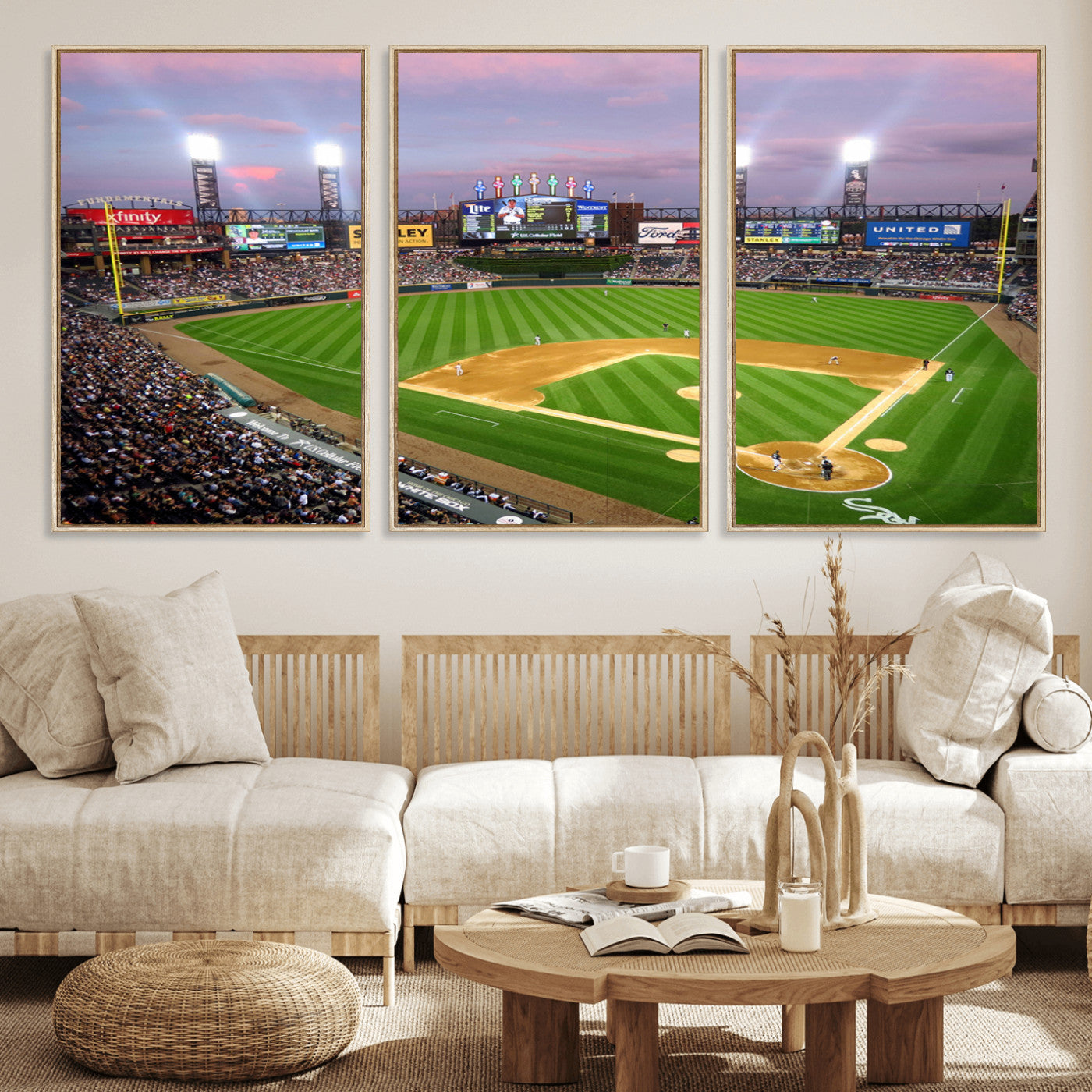 MGV-FC-60X30-3P - Chicago White Sox Baseball Team Print Canvas- Guaranteed Rate Field Stadium Wall Art Canvas Print