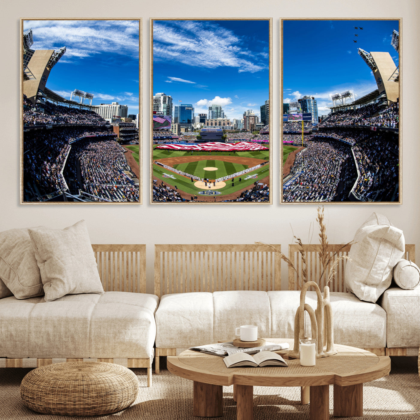 MGV-FC-60X30-3P - San Diego Padres Baseball Team Print - Petco Park Stadium Wall Art Canvas Print