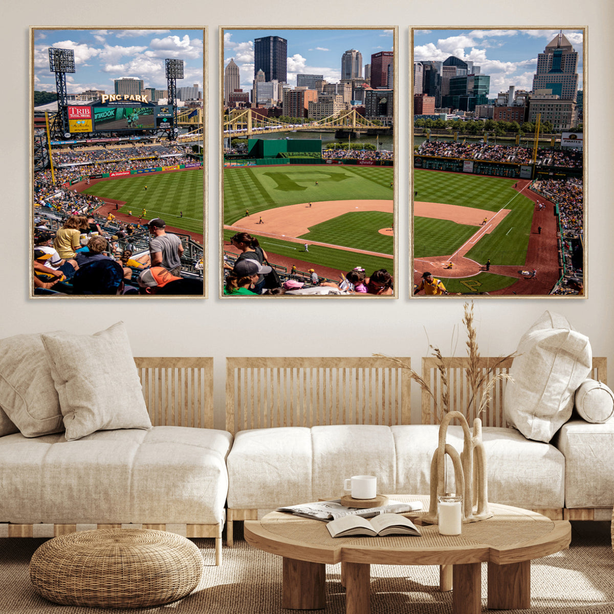66872-MGV-CV-36X24 - Pittsburgh Pirates Baseball Team Print, PNC Park Stadium