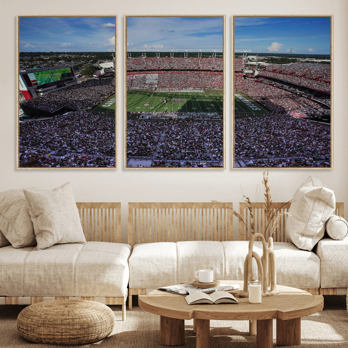 83382-MGV-CV-36X24 - South Carolina Gamecocks Football Team Print, Columbia Williams-Brice Stadium Wall Art