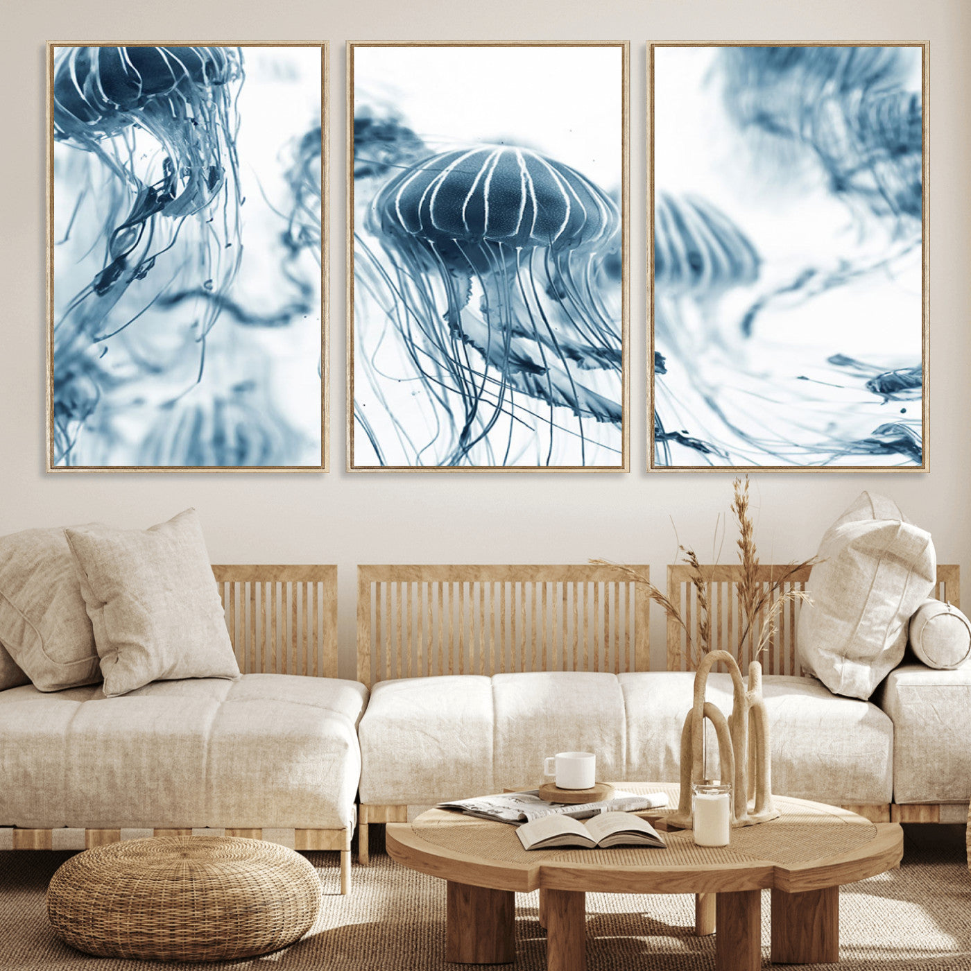 MGV-FC-60X30-3P - Abstract Jellyfish Canvas Print Wall Art
