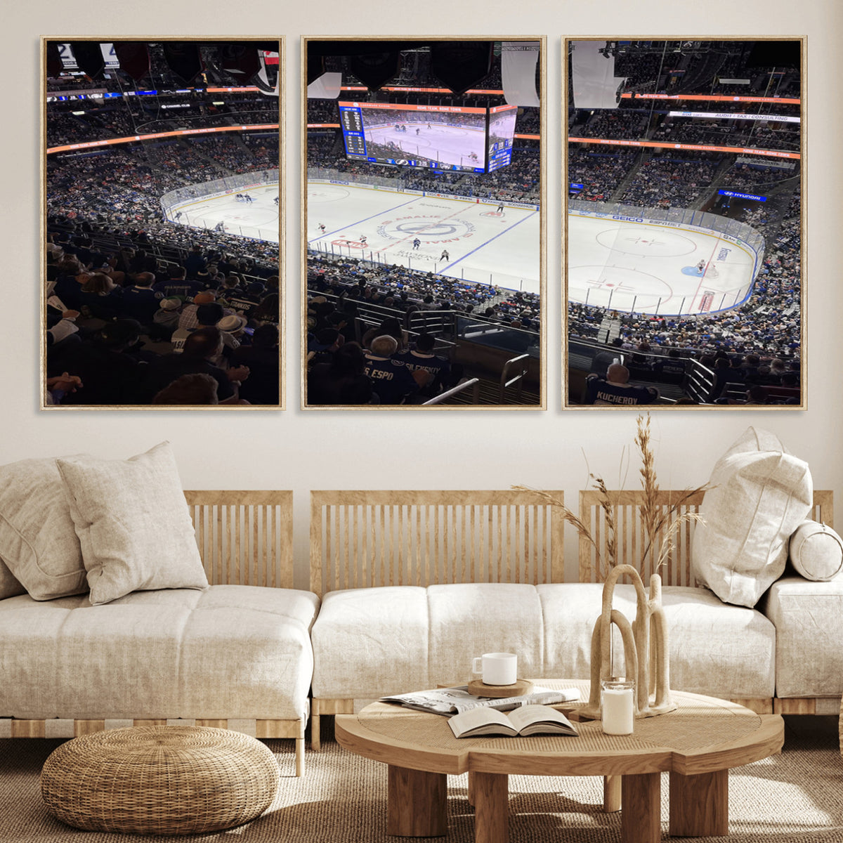 51641-MGV-CV-36X24 - Amalie Arena Florida Wall Art Canvas Print, NHL Hockey, Framed and Ready to Hang