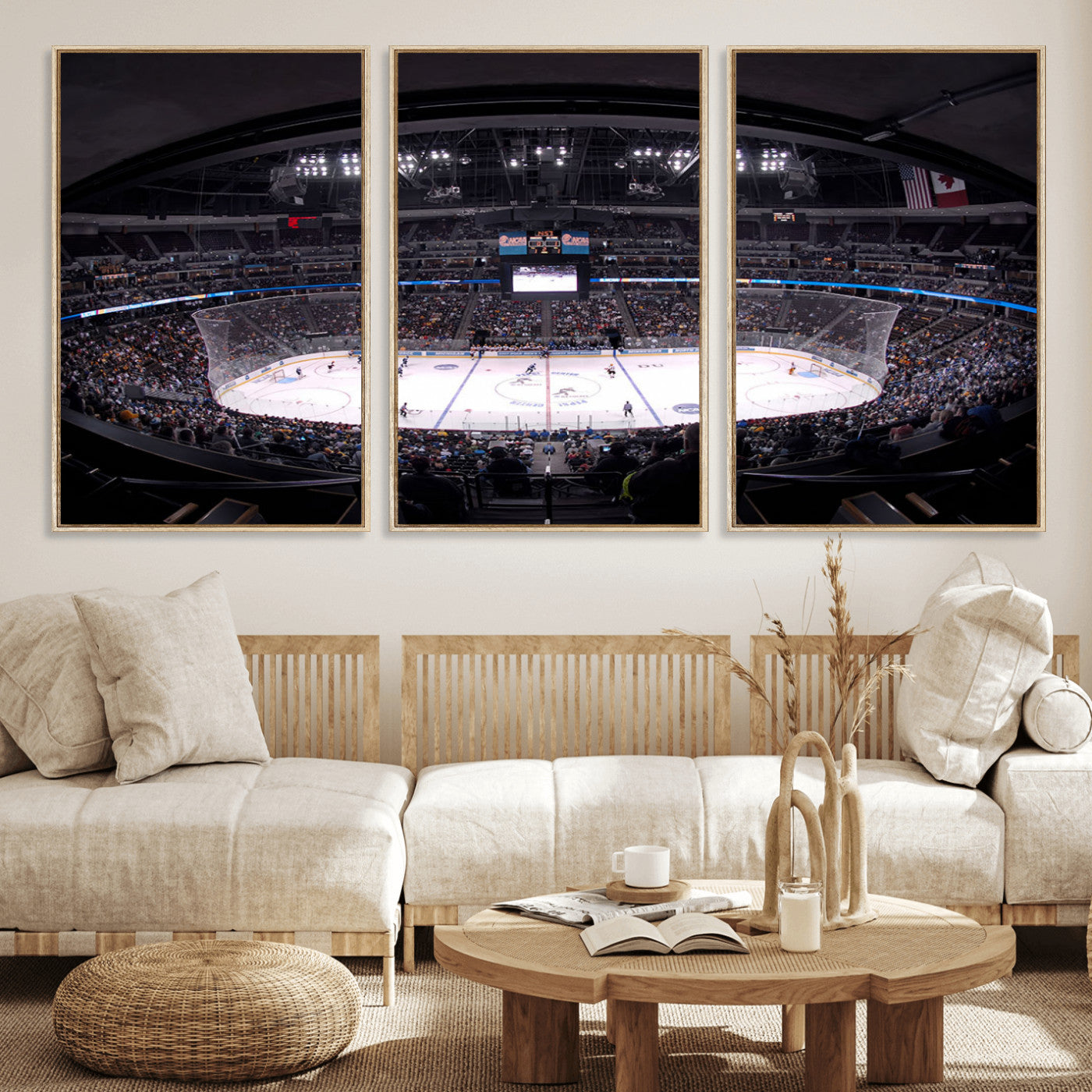 MGV-FC-60X30-3P - Ball Arena Denver Colorado Avalanche Hockey Team Wall Art Canvas Print - Denver Ice Hockey Stadium