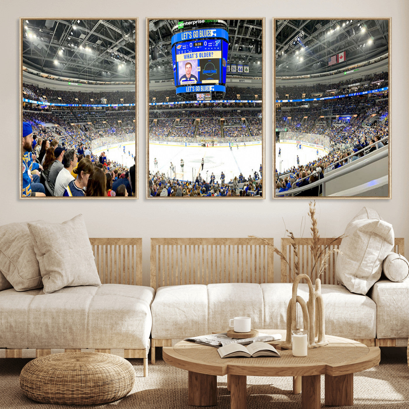 MGV-FC-60X30-3P - Enterprise Center | Missouri St. Louis Blues Ice Hockey Stadium Wall Art | Canvas Print | Ready to