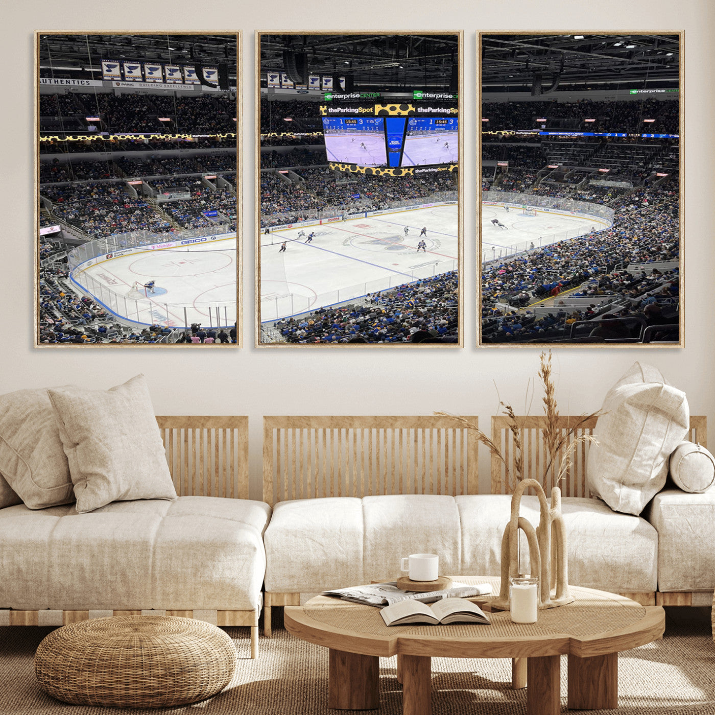 MGV-FC-60X30-3P - Enterprise Center Missouri St. Louis Blues Hockey Stadium Wall Art Canvas Print