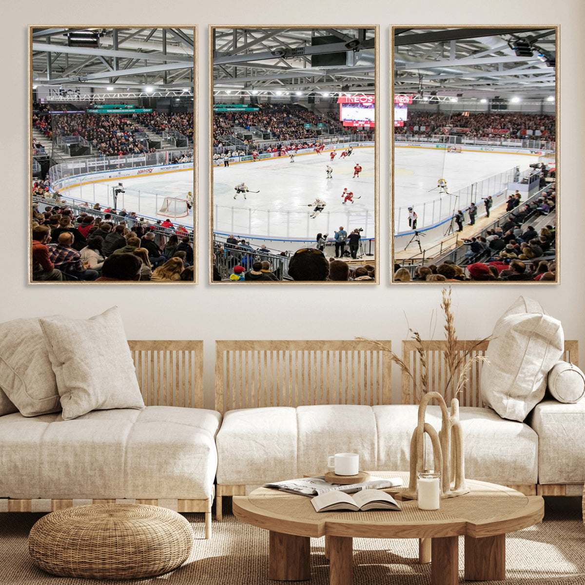 79352-MGV-CV-36X24 - Lausanne Arena Ice Hockey Stadium Wall Art Canvas Print