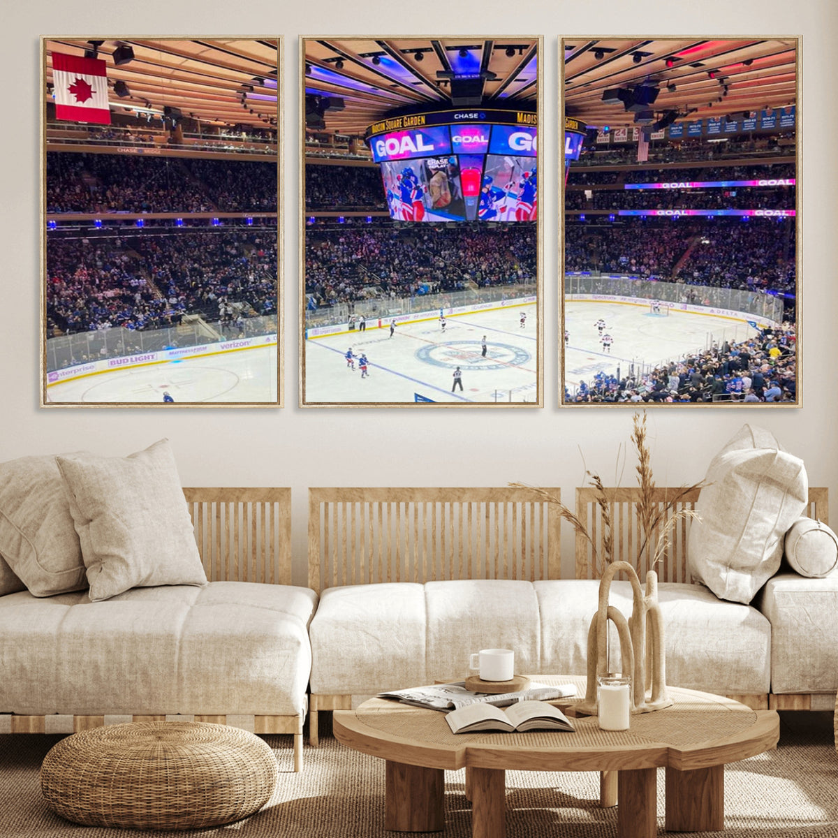36401-MGV-CV-36X24 - Madison Square Garden New York Rangers Hockey Stadium Wall Art Canvas