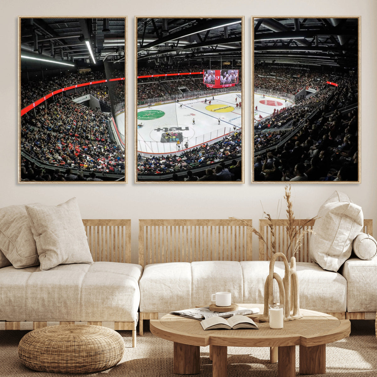 46282-MGV-CV-36X24 - Vaudoise Lausanne Ice Hockey Arena Stadium Wall Art Canvas