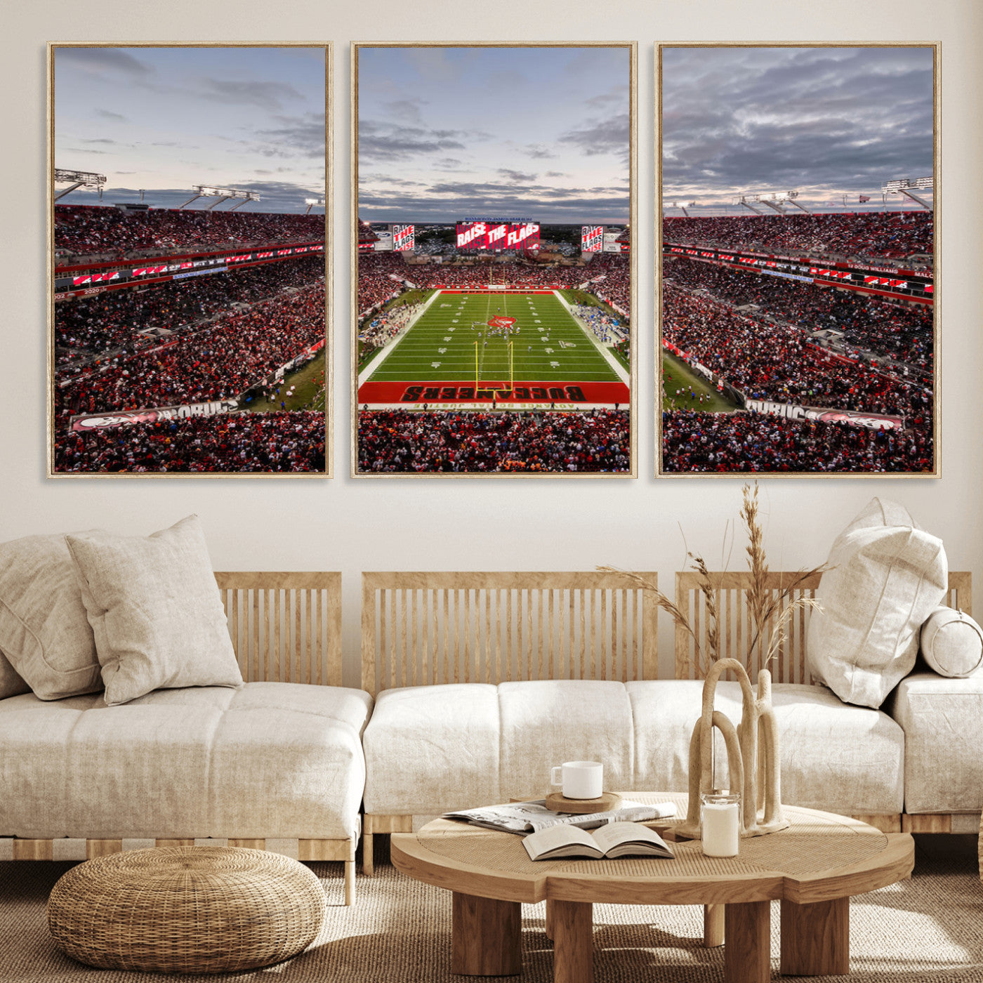MGV-FC-60X30-3P - Florida Tampa Raymond James Stadium Wall Art Canvas Print - NFL Football Stadium Print Canvas