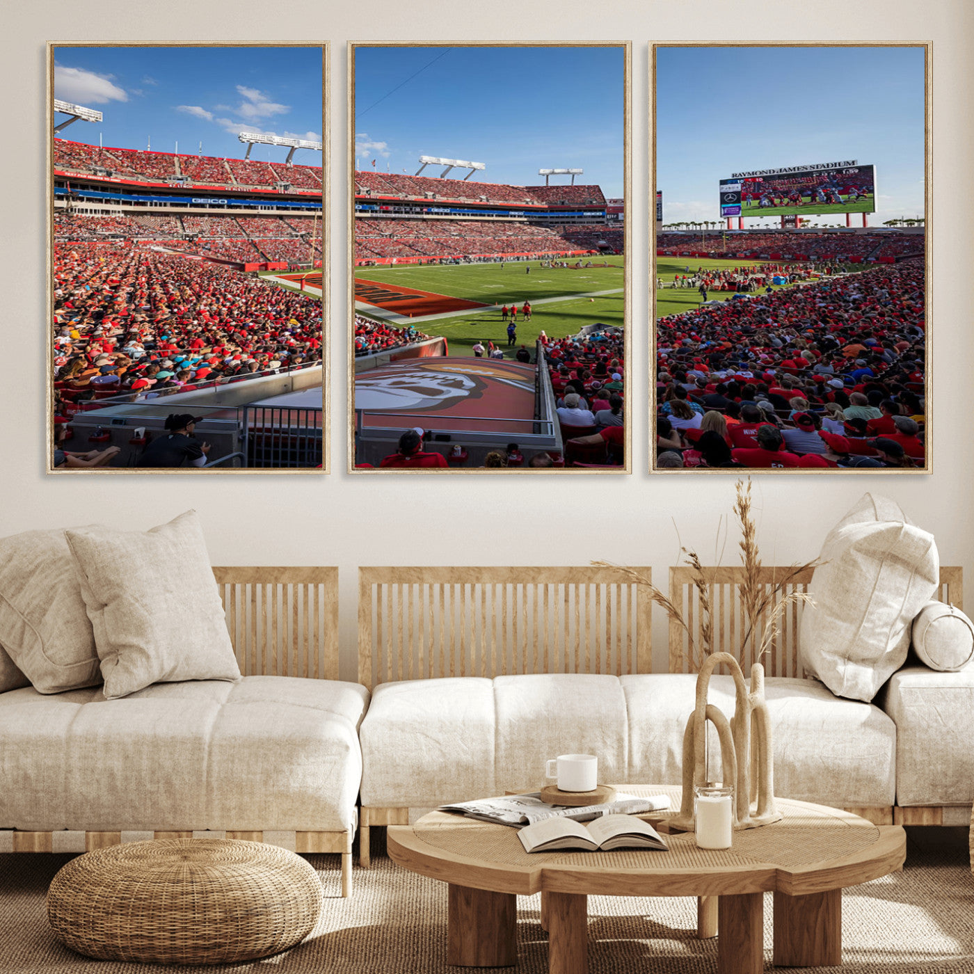 MGV-FC-60X30-3P - Florida Tampa Raymond James Stadium Wall Art Canvas Print - NFL Football Stadium Print