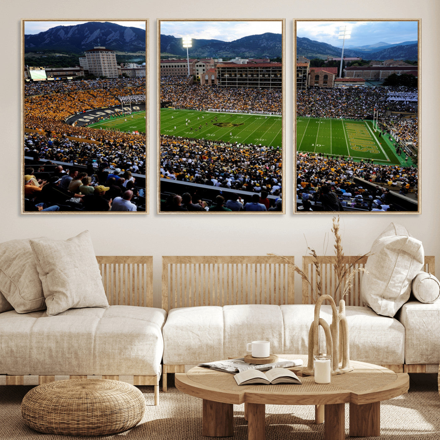 MGV-FC-60X30-3P - Colorado Buffaloes Canvas Print - Boulder Folsom Field Stadium Wall Art Canvas Print, Football Print