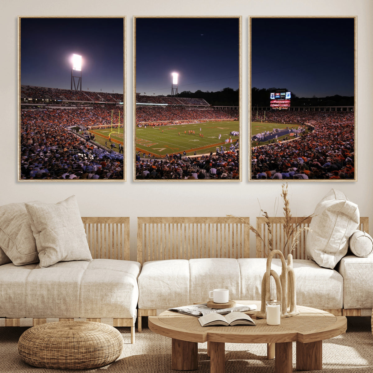 69378-MGV-CV-36X24 - Virginia Cavaliers Football Team Print - Charlottesville Scott Stadium Canvas Print Wall Art