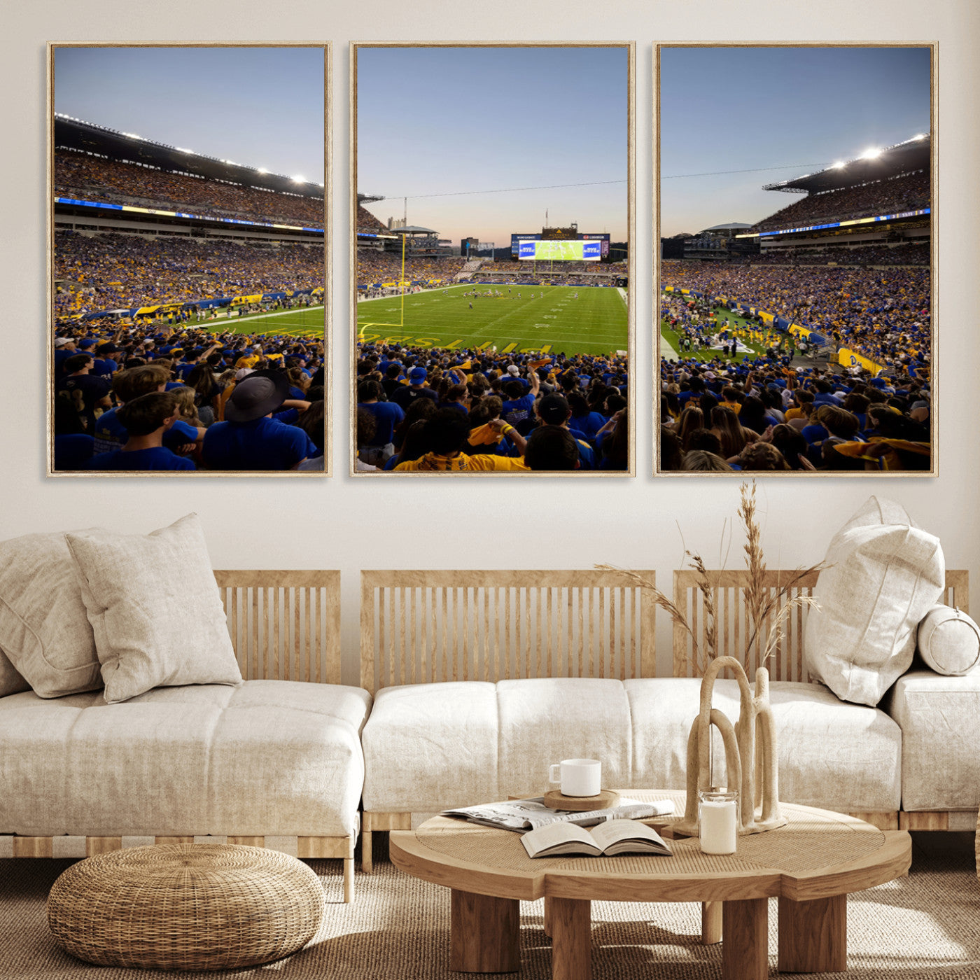 MGV-FC-60X30-3P - Pittsburgh Panthers Football Team Print - Pittsburgh Acrisure Stadium Wall Art Canvas Print