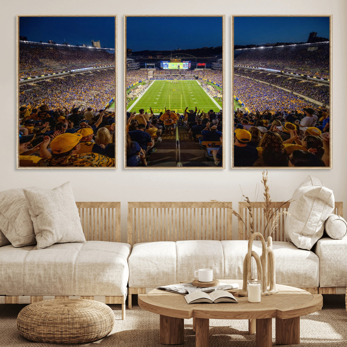 62297-MGV-CV-36X24 - Pittsburgh Panthers Football Team Print - Pittsburgh Acrisure Stadium Wall Art Canvas Print