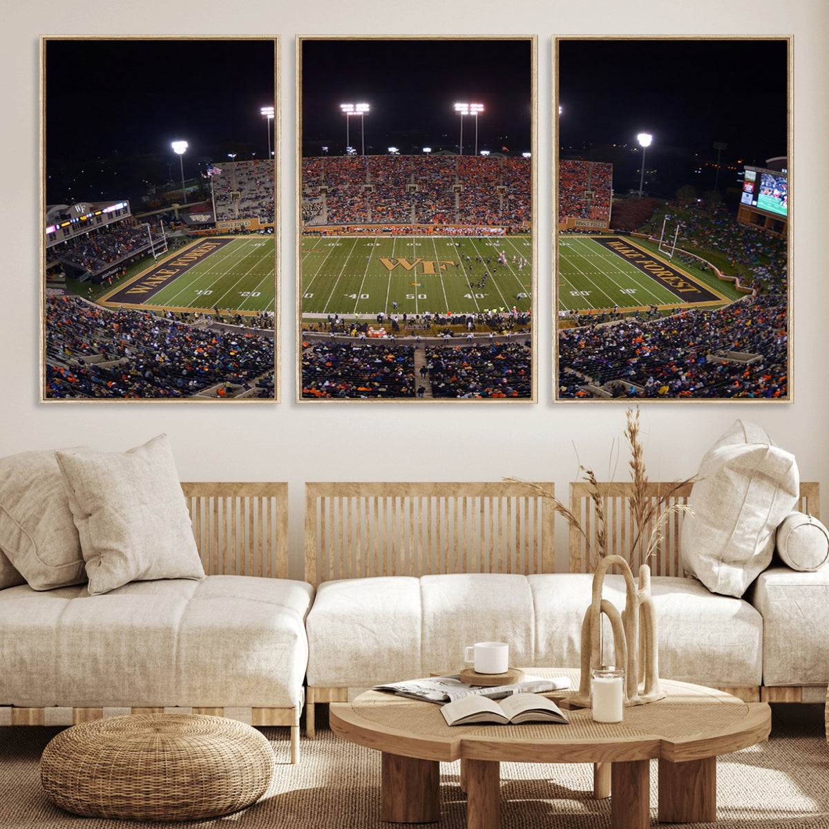 26033-MGV-CV-36X24 - Demon Deacons Print Canvas, Football Team Print
