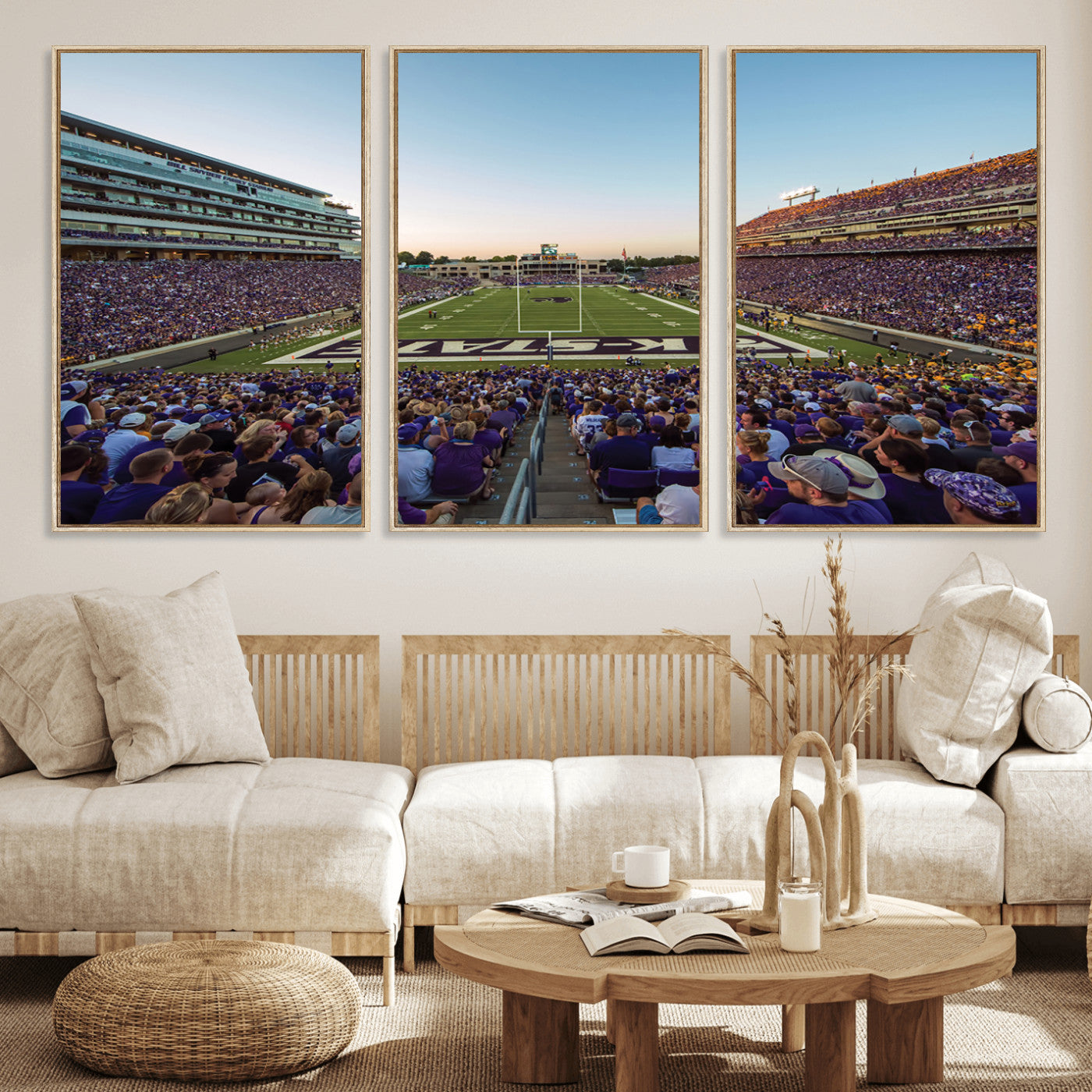 MGV-FC-60X30-3P - Kansas State University Wildcats Football Team Print - Manhattan Bill Snyder Family Football Stadium