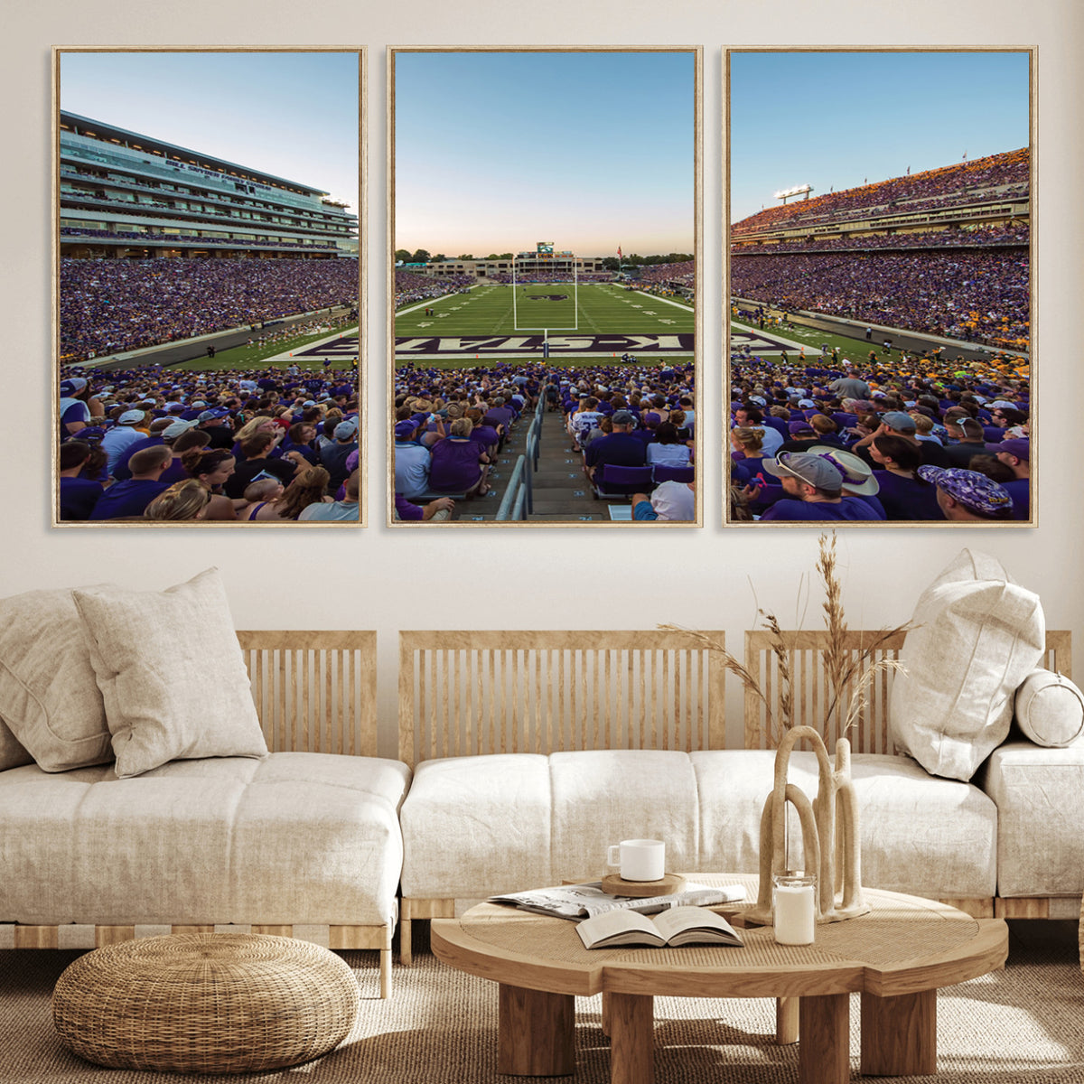 82792-MGV-CV-36X24 - Kansas State University Wildcats Football Team Print - Manhattan Bill Snyder Family Football Stadium