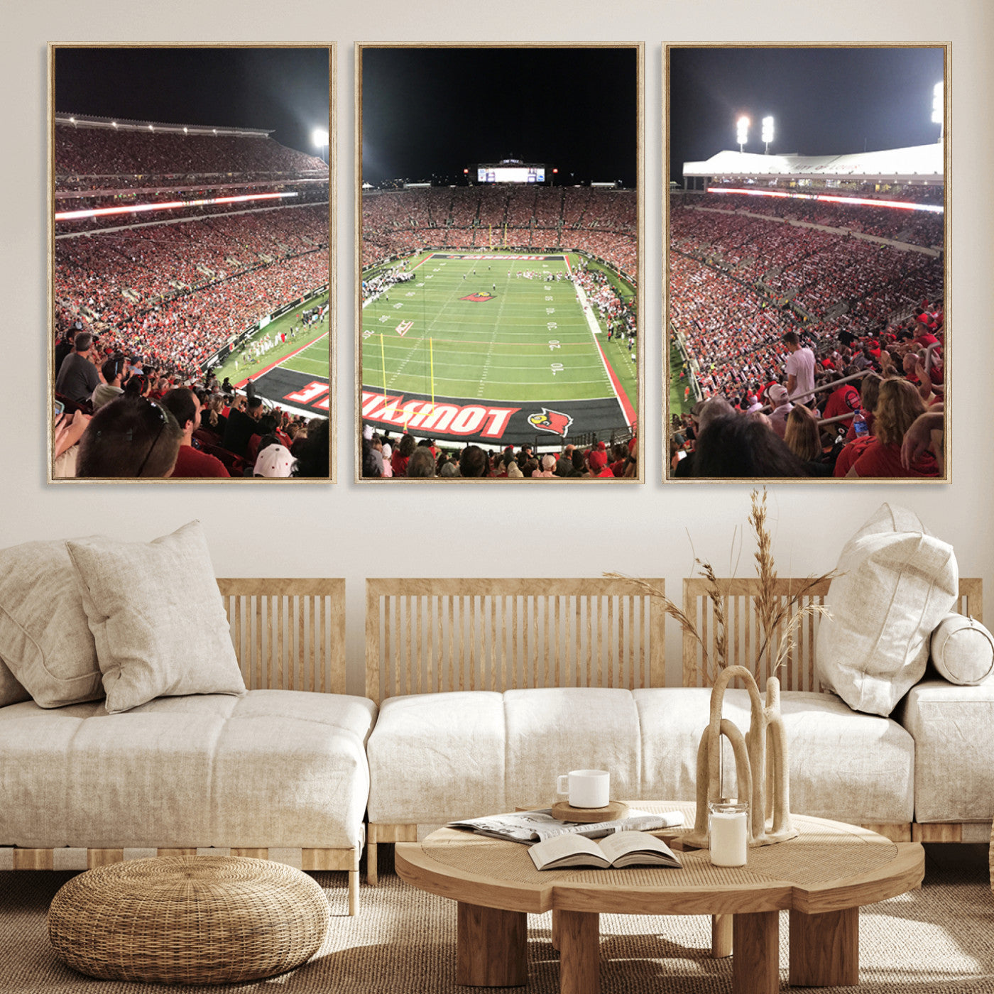 MGV-FC-60X30-3P - University of Louisville Cardinals Football Team Print - Louisville Cardinal Stadium Wall Art Canvas
