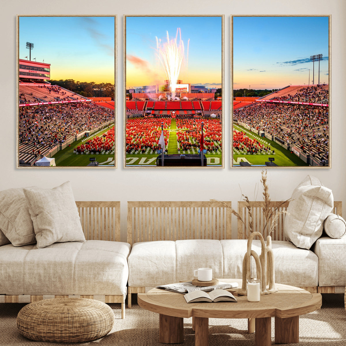 18017-MGV-CV-36X24 - North Carolina State University Canvas Print, Wolfpack Football Team Print