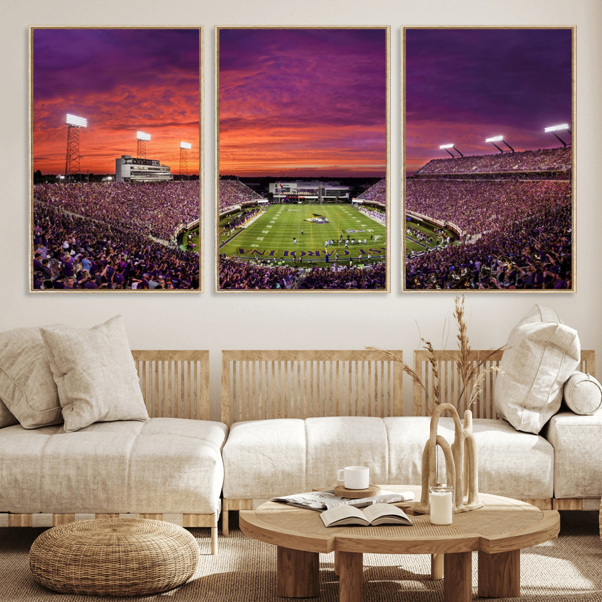 88575-MGV-CV-36X24 - East Carolina University Pirates Football Print Canvas- Greenville Dowdy-Ficklen Stadium Wall Art