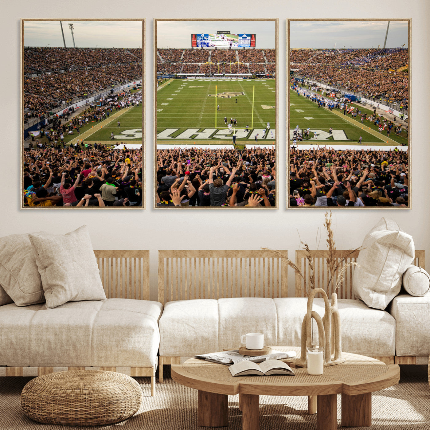 MGV-FC-60X30-3P - UCF Knights Football Team Print - Orlando FBC Mortgage Stadium Canvas Print