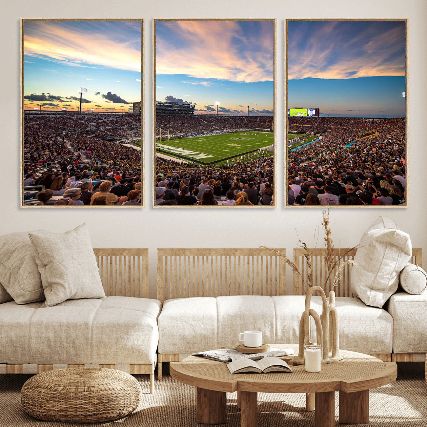 MGV-FC-60X30-3P - UCF Knights Football Team Print - Orlando FBC Mortgage Stadium Wall Art Canvas Print