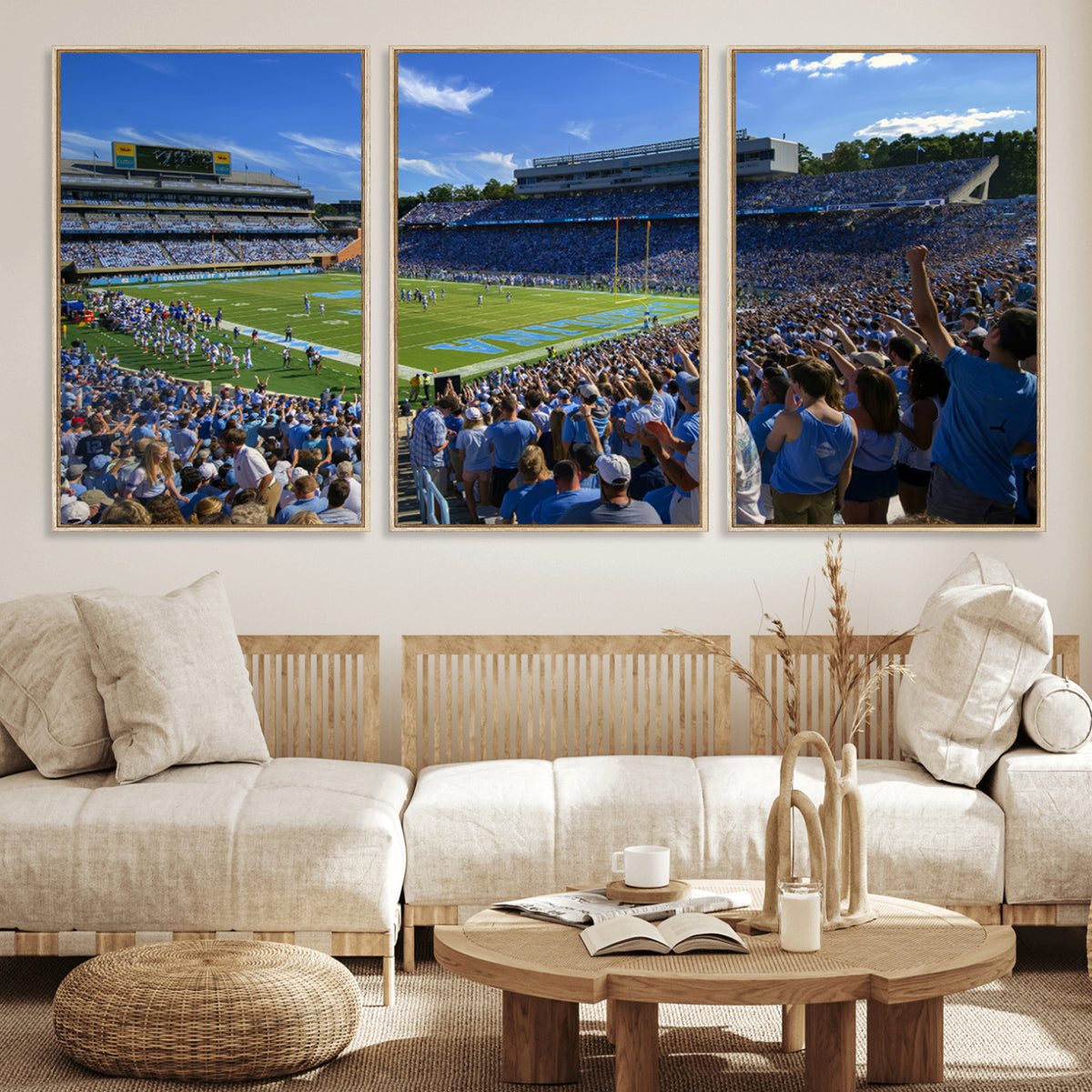 58540-MGV-CV-36X24 - University of North Carolina Tar Heels Team Canvas Print - Chapel Hill Kenan Memorial Stadium Wall