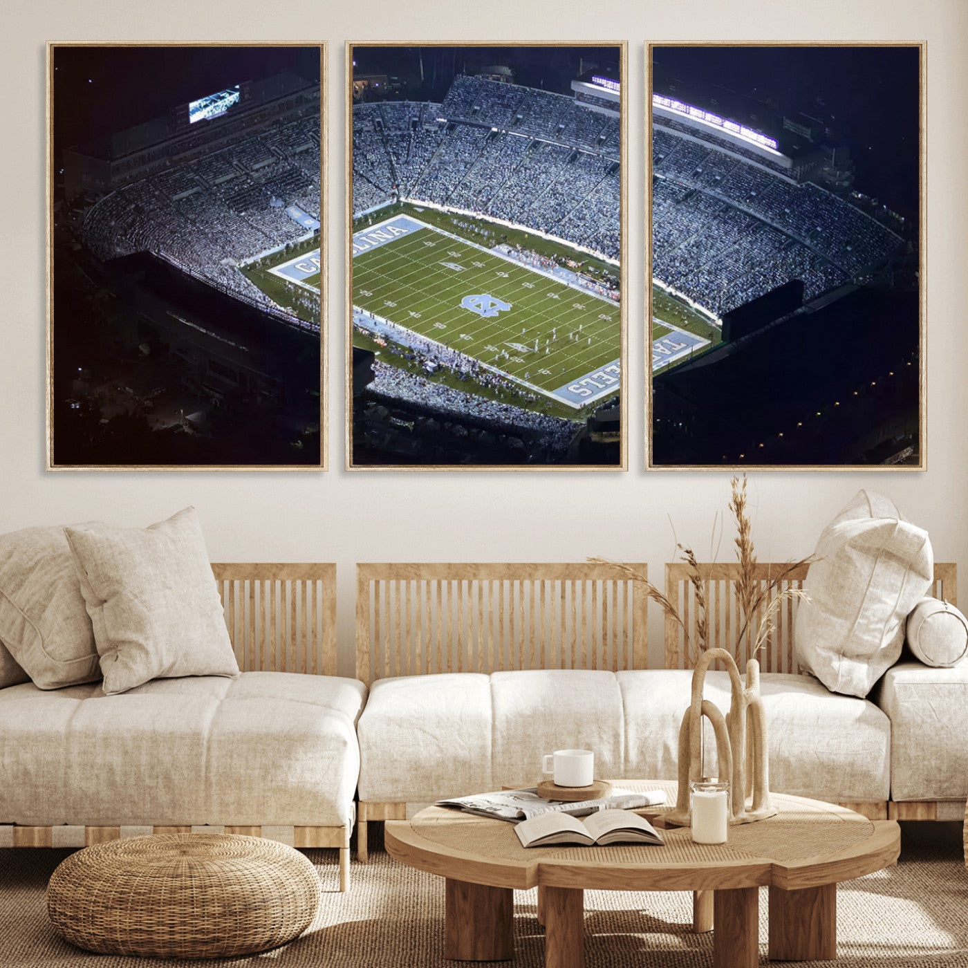 MGV-FC-60X30-3P - University of North Carolina Tar Heels Football Team Print - Chapel Hill Kenan Memorial Stadium