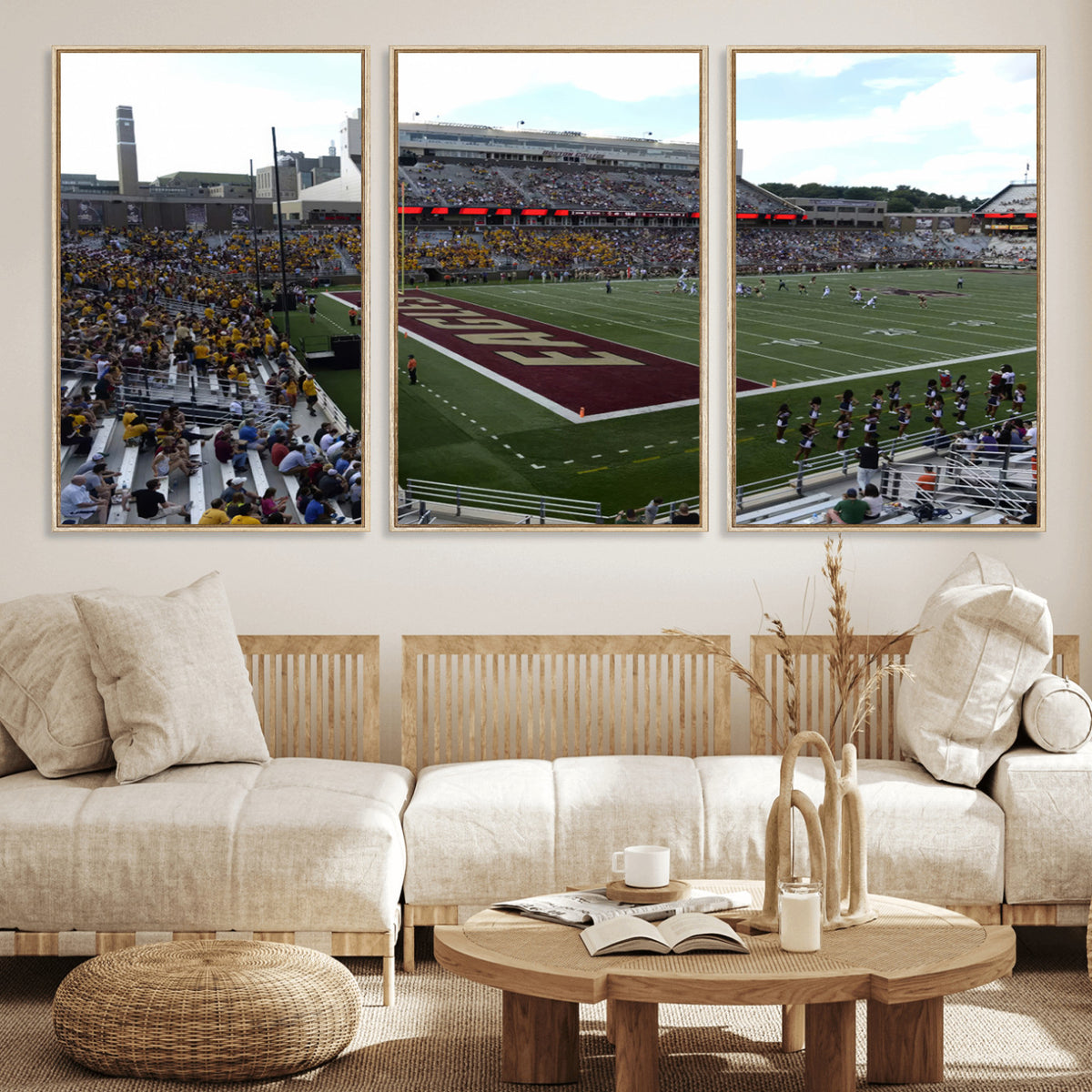 61503-MGV-CV-36X24 - Boston College Eagles Football Team Print - Boston Alumni Stadium Wall Art Canvas Print
