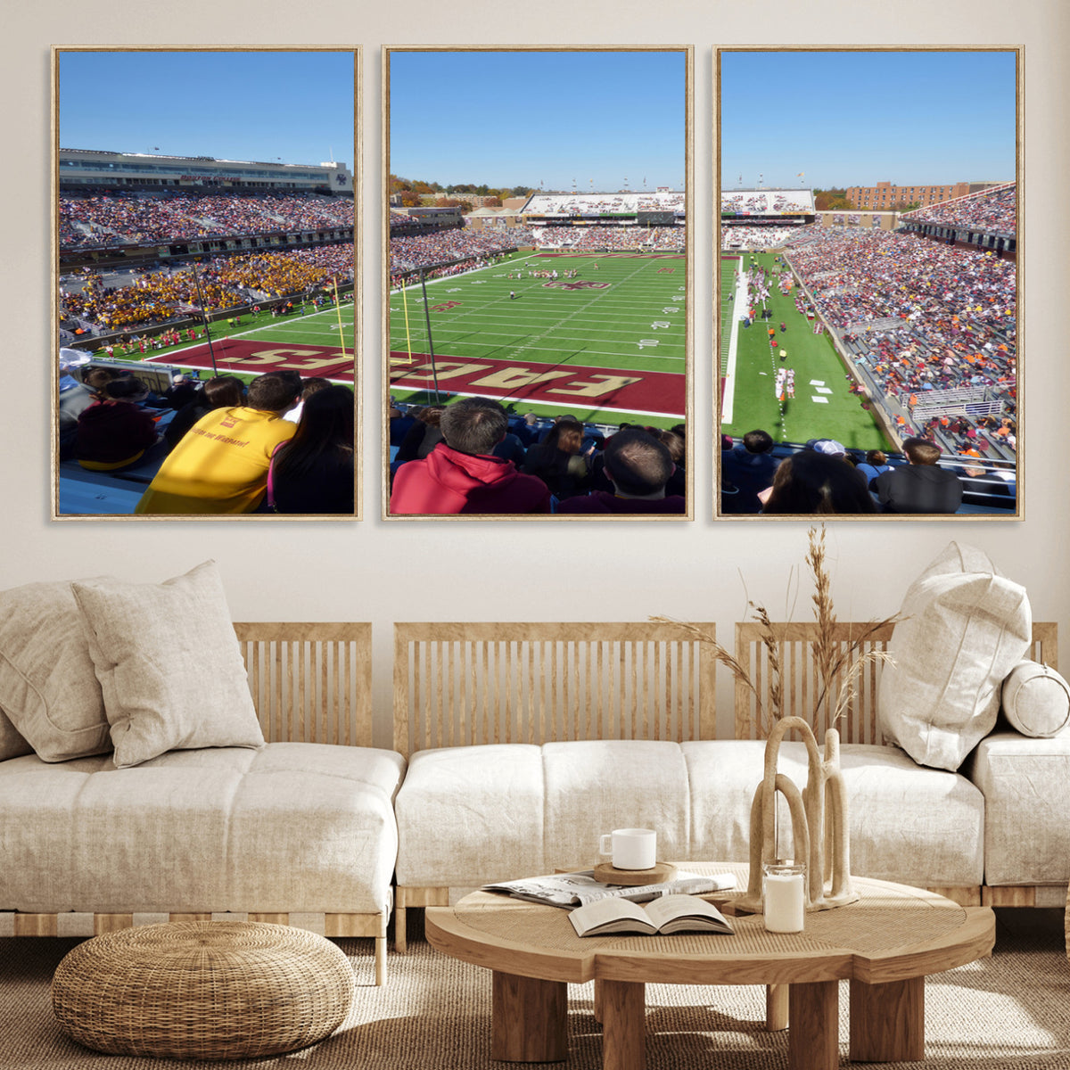 78117-MGV-CV-36X24 - Boston College Eagles Football Team Print - Boston Alumni Stadium Wall Art Canvas Print
