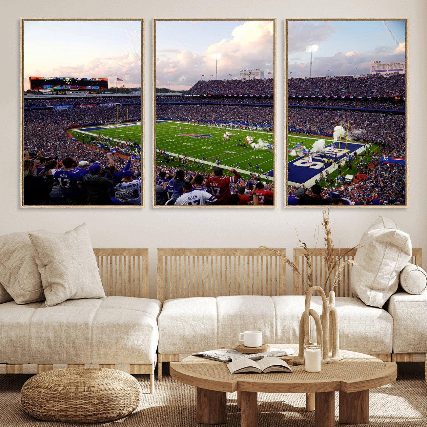 MGV-FC-60X30-3P - Buffalo Bills Football Team Print - Buffalo Highmark Stadium Wall Art Canvas Print