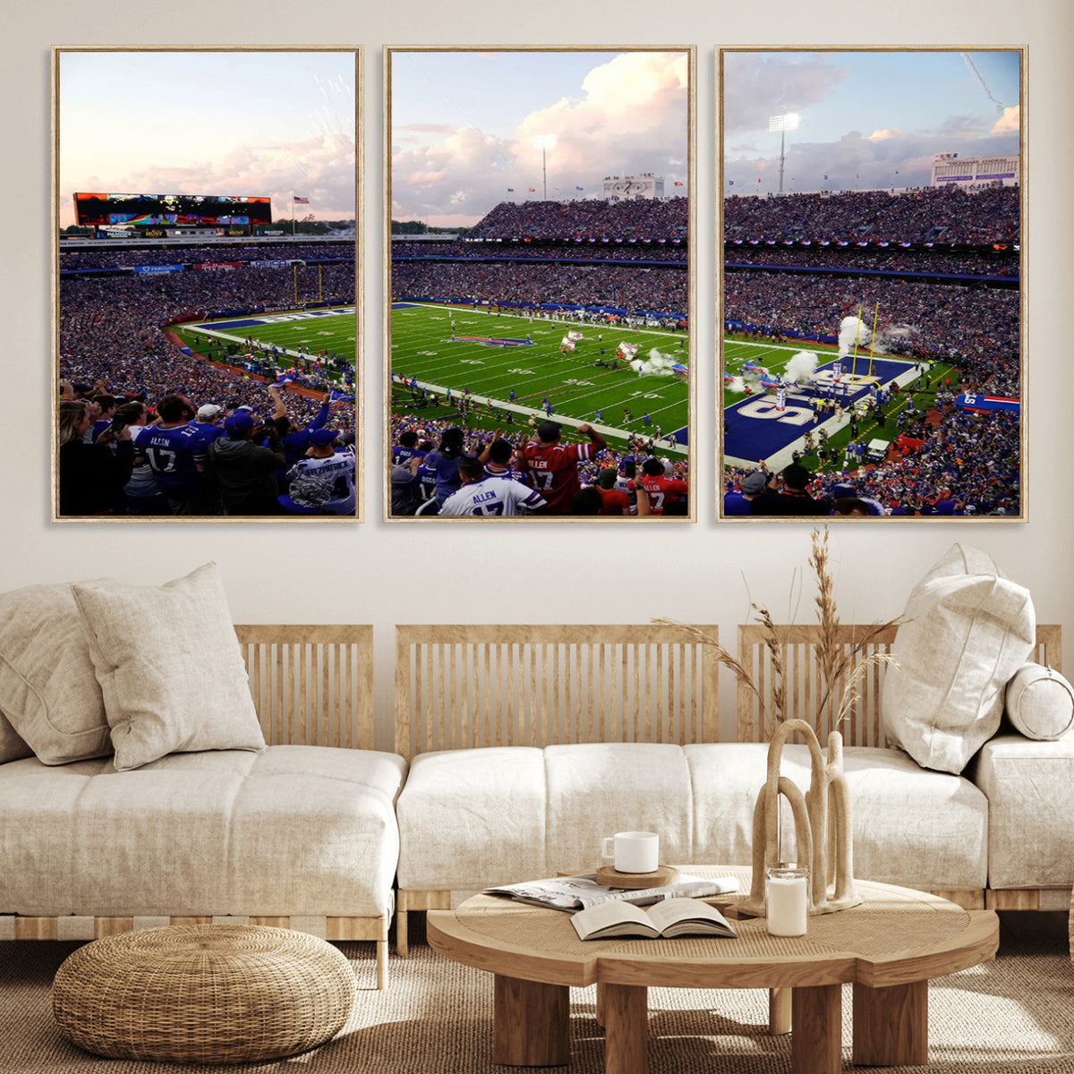 64066-MGV-CV-36X24 - Buffalo Bills Football Team Print - Buffalo Highmark Stadium Wall Art Canvas Print