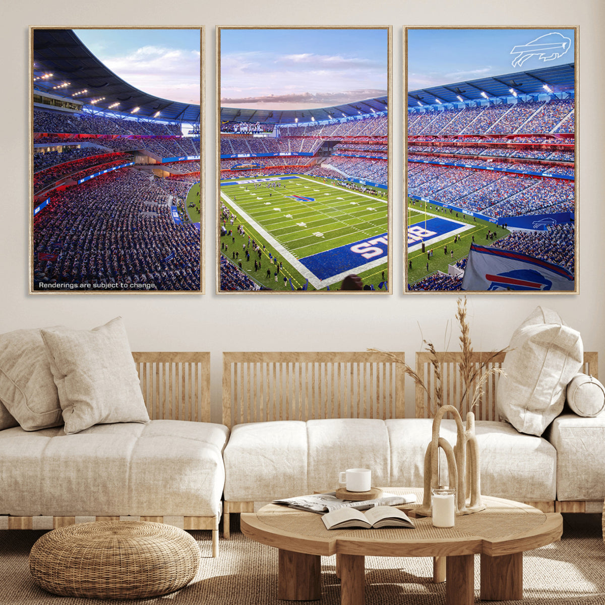57873-MGV-CV-36X24 - Buffalo Bills Football Team Print Canvas - Buffalo Highmark Stadium Wall Art Canvas Print