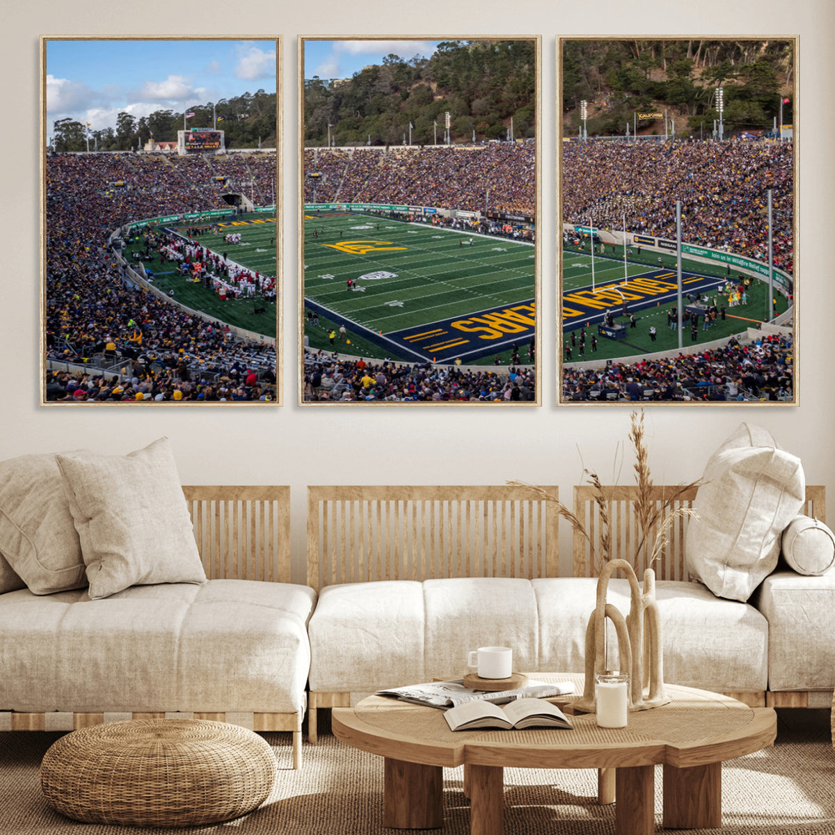 38054-MGV-CV-36X24 - University of California Golden Bears Football Team Print - Berkeley California Memorial Stadium Art