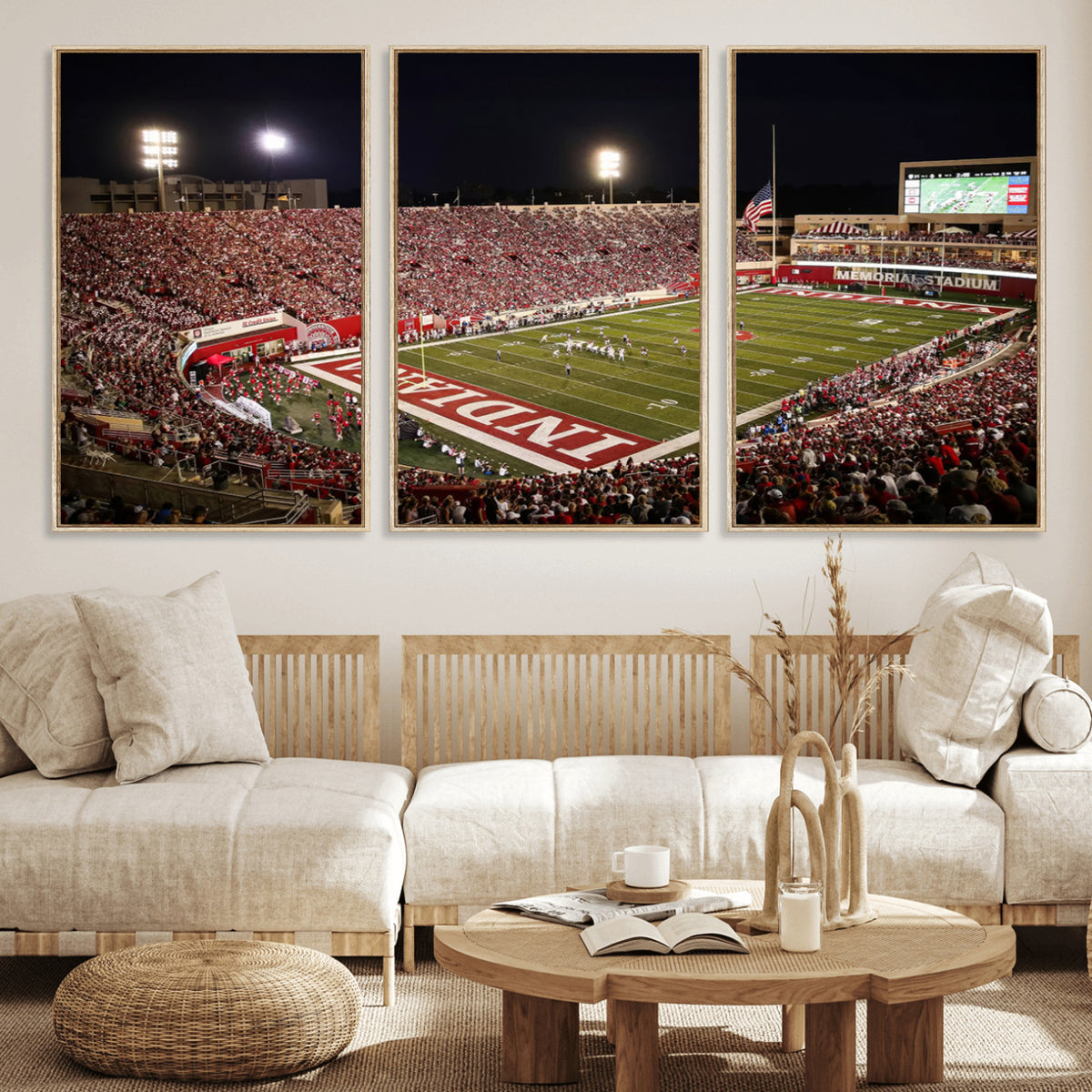 82748-MGV-CV-36X24 - Indiana University Hoosiers Football Team Print Canvas, Framed and Ready to Hang