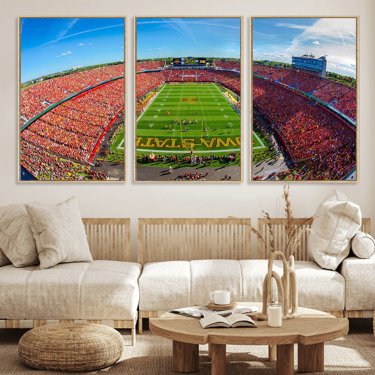 36706-MGV-CV-24X16 - Iowa State University Cyclones Football Team Print, Ames, Framed and Ready to Hang