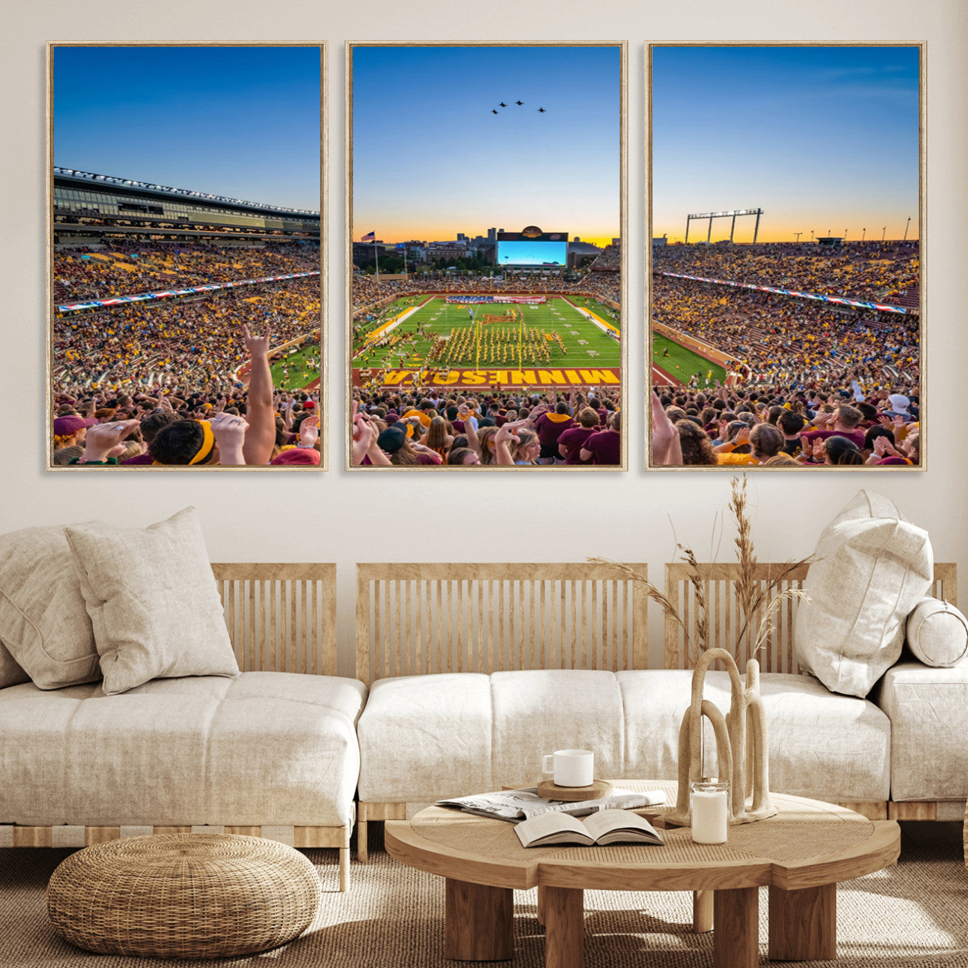 MGV-FC-60X30-3P - University of Minnesota Golden Gophers Art Print, Football Team Print - Minneapolis Huntington Bank