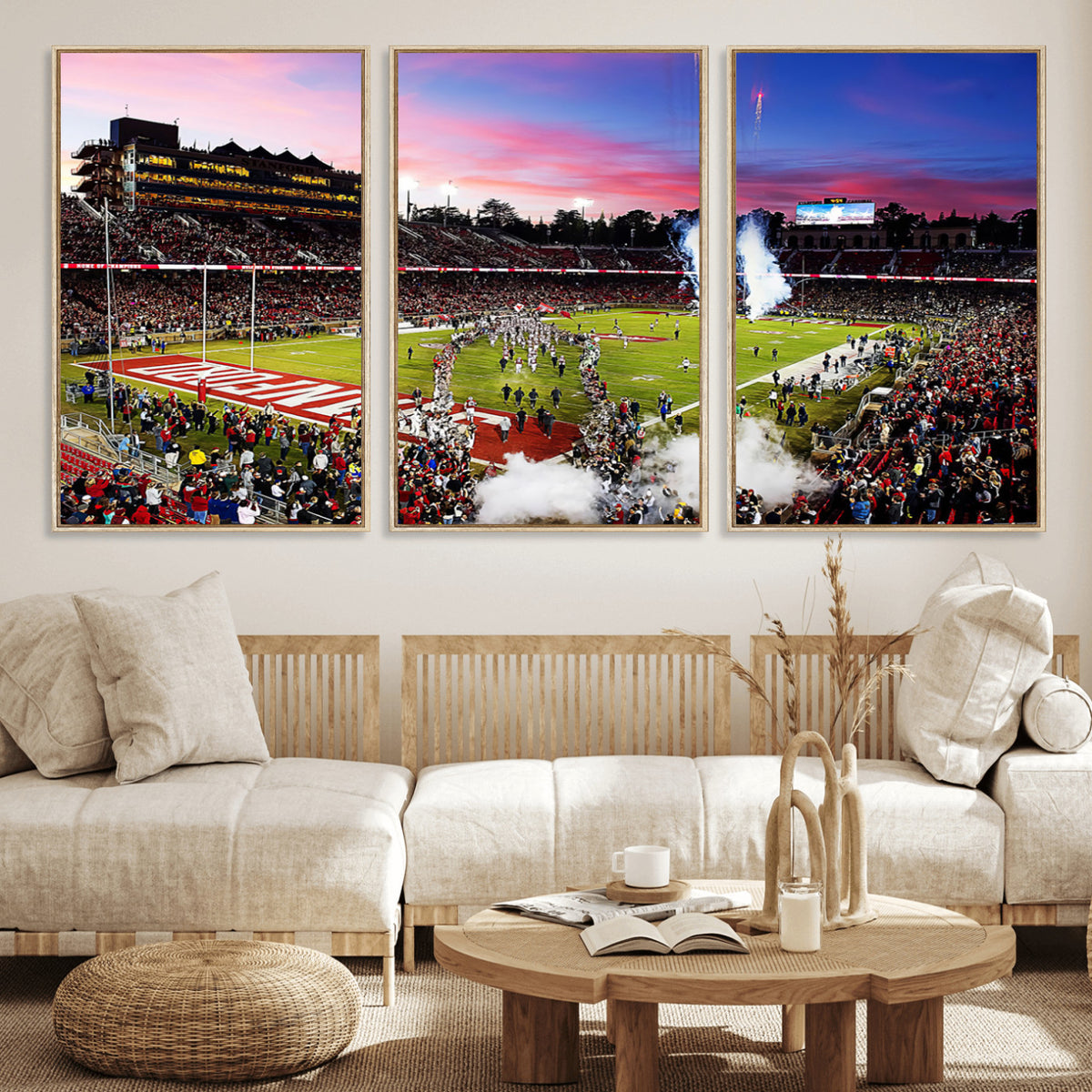25557-PAN-FL-20X10 - Stanford University Cardinal Football Team Print - Stanford Stadium Wall Art Canvas Print