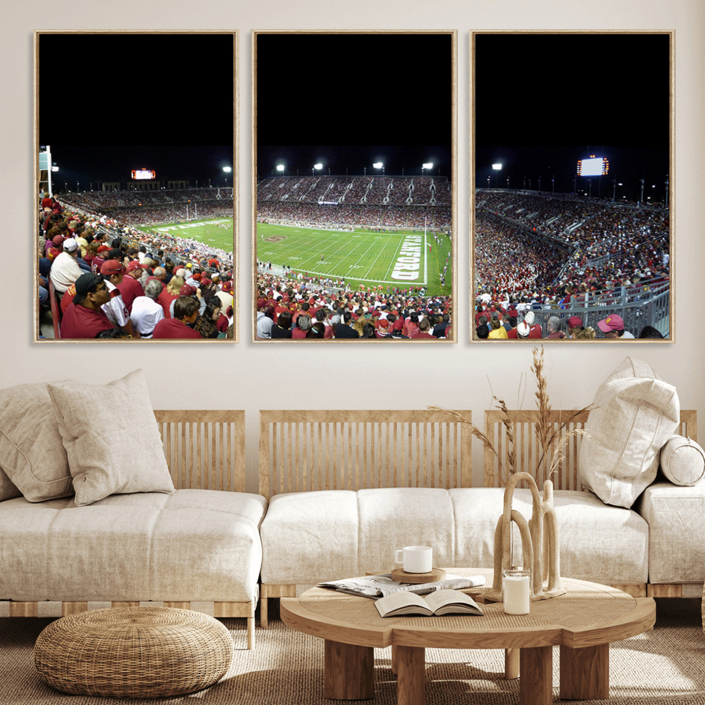 MGV-FC-60X30-3P - Stanford University Cardinal Football Team Print - Stanford Stadium Wall Art Canvas Print