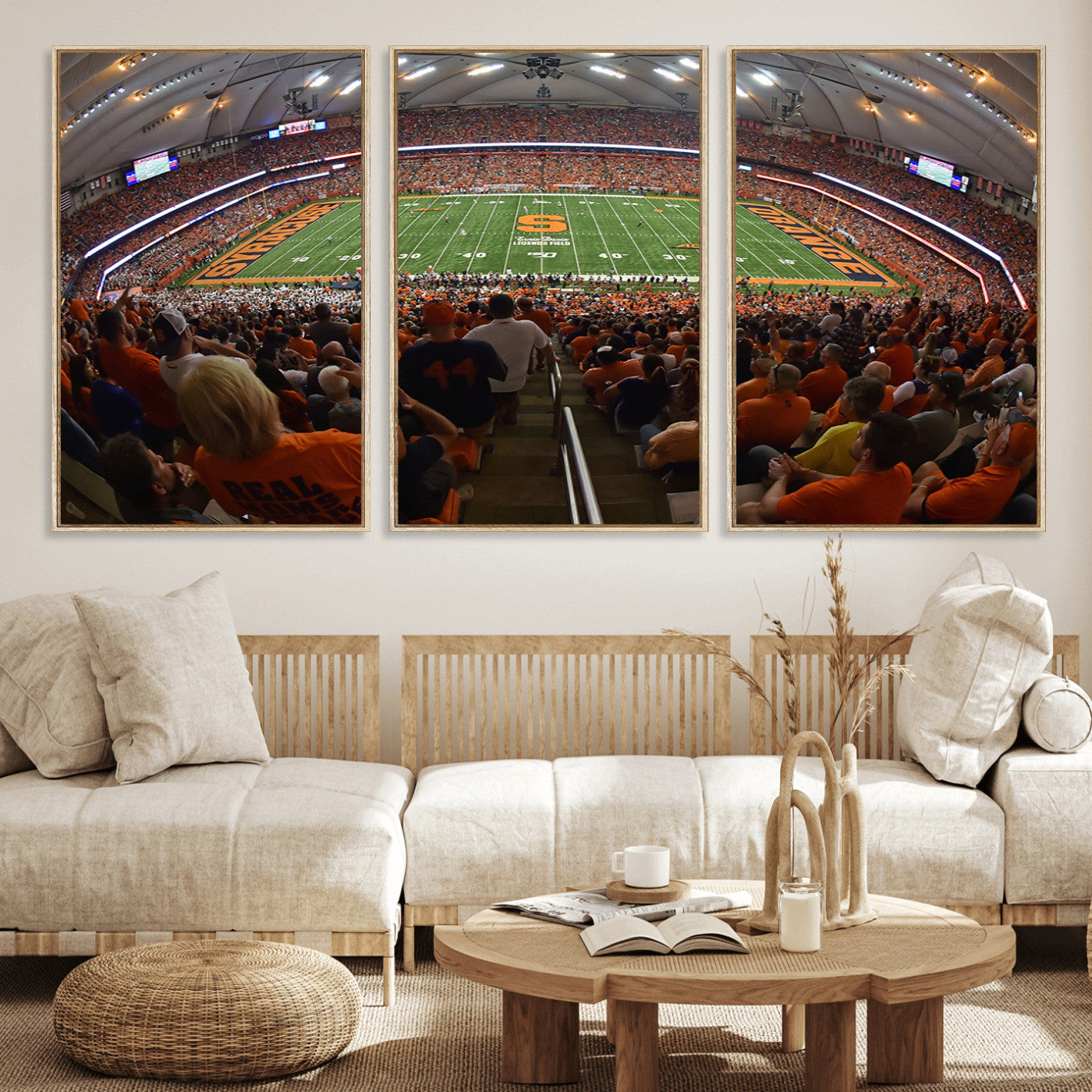 MGV-FC-60X30-3P - Syracuse University Orange Football Canvas Print, Football Team Print - Syracuse JMA Wireless Dome