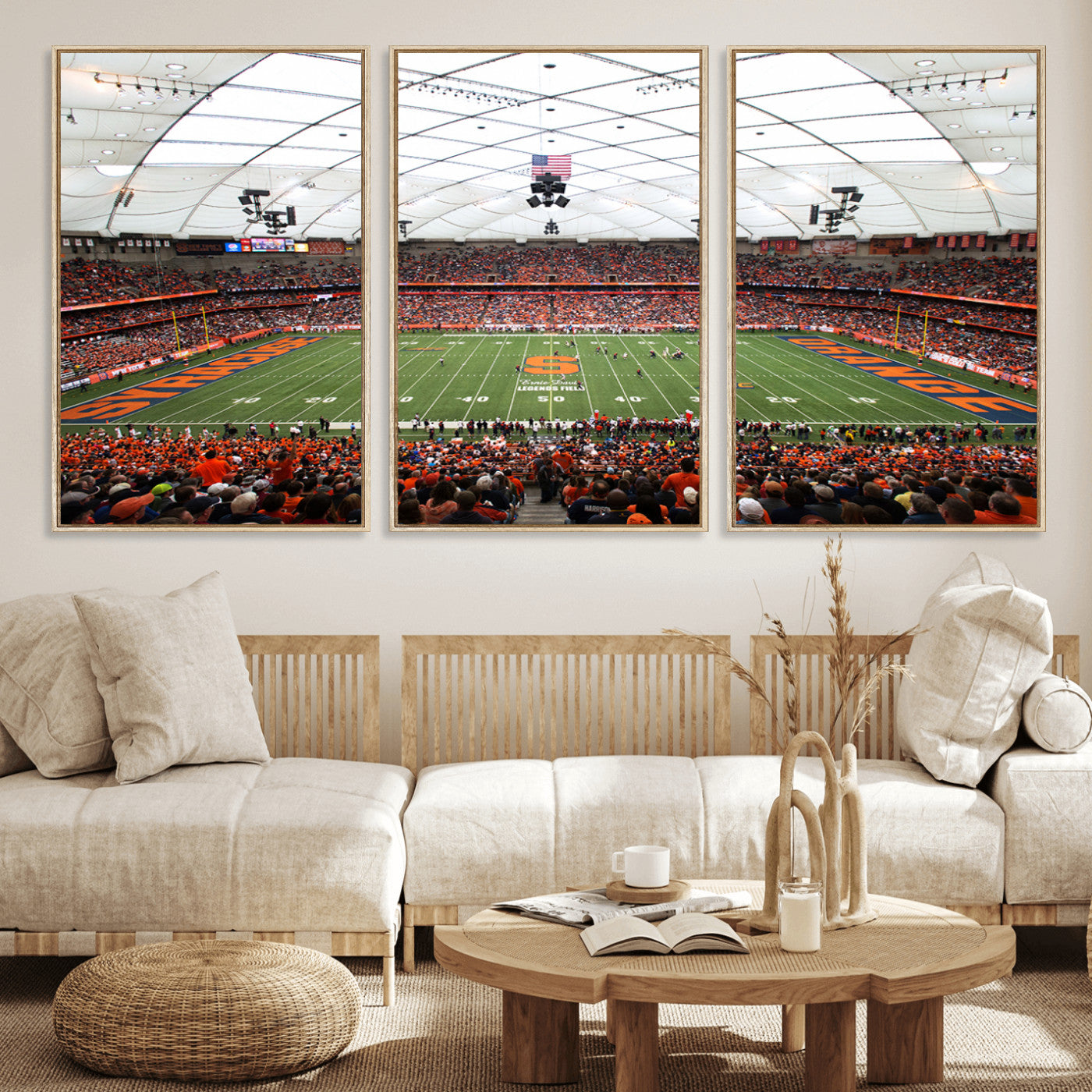 MGV-FC-60X30-3P - Syracuse University Orange Football Team Print - Syracuse JMA Wireless Dome Wall Art Canvas Print