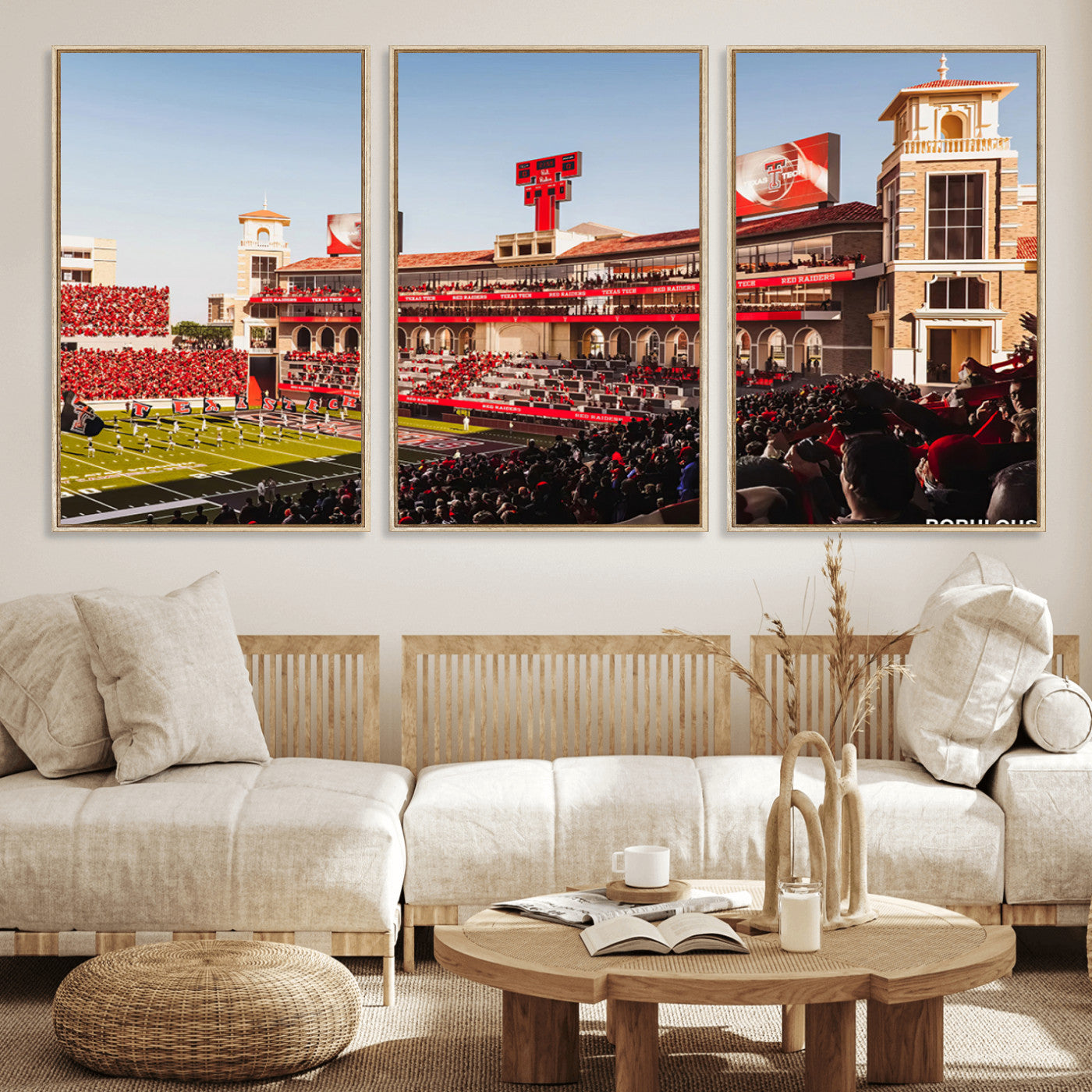 MGV-FC-60X30-3P - Jones AT&T Stadium Texas Tech Red Raiders Wall Art | Large Att Stadium Canvas Print | College
