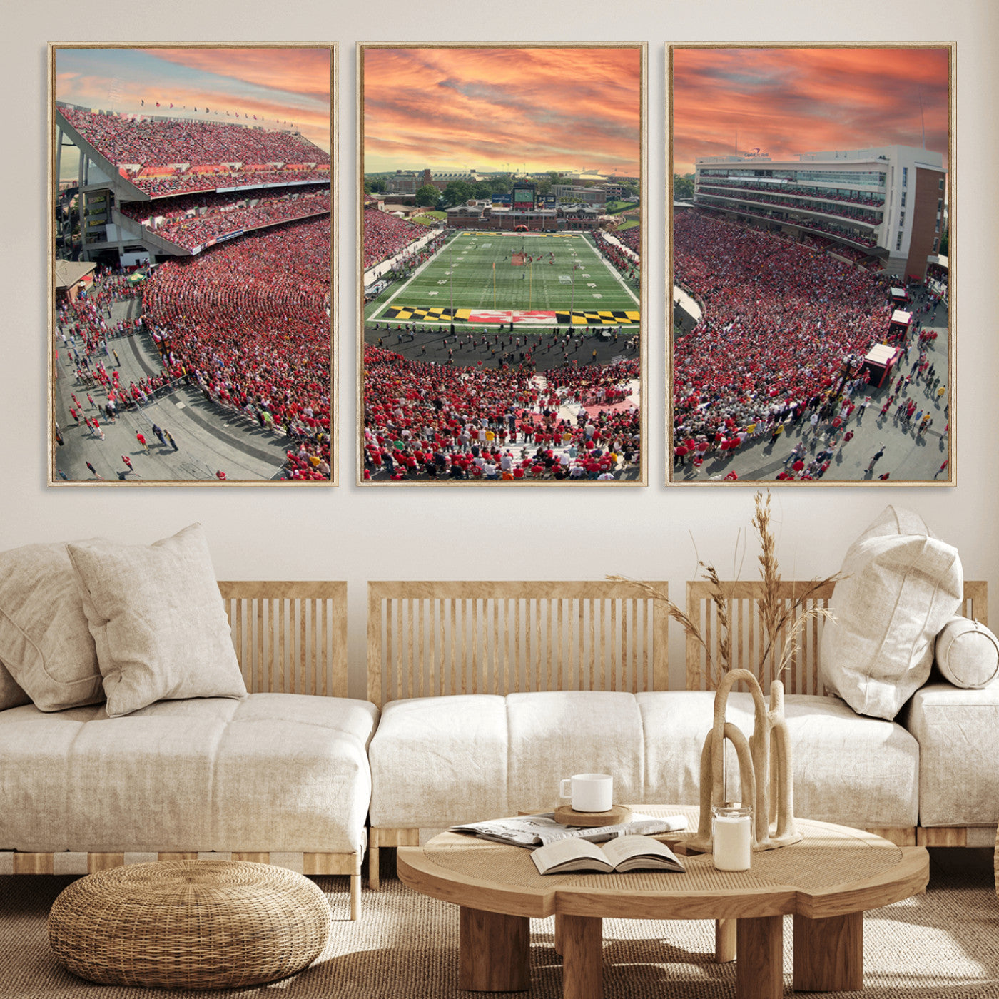 MGV-FC-60X30-3P - University of Maryland Terrapins Football Team Print - College Park SECU Stadium Wall Art Canvas