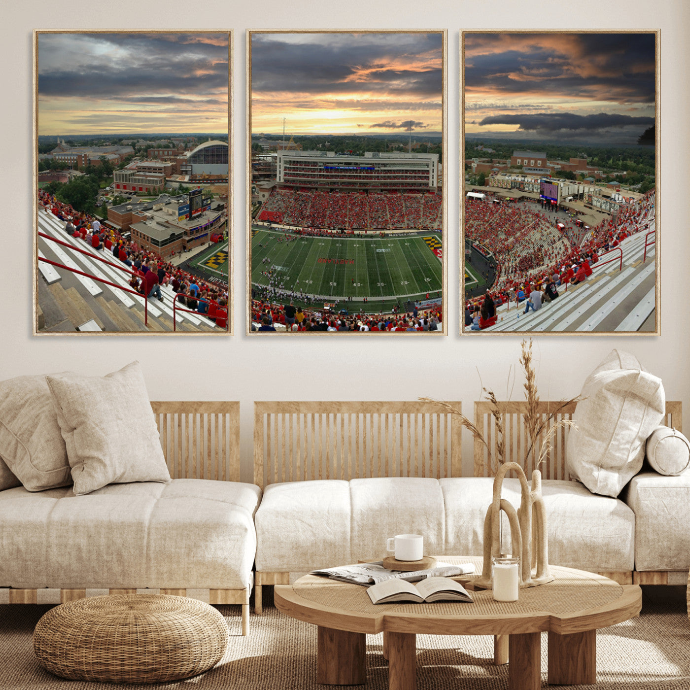 MGV-FC-60X30-3P - University of Maryland Terrapins Football Team Print - College Park SECU Stadium Wall Art Canvas