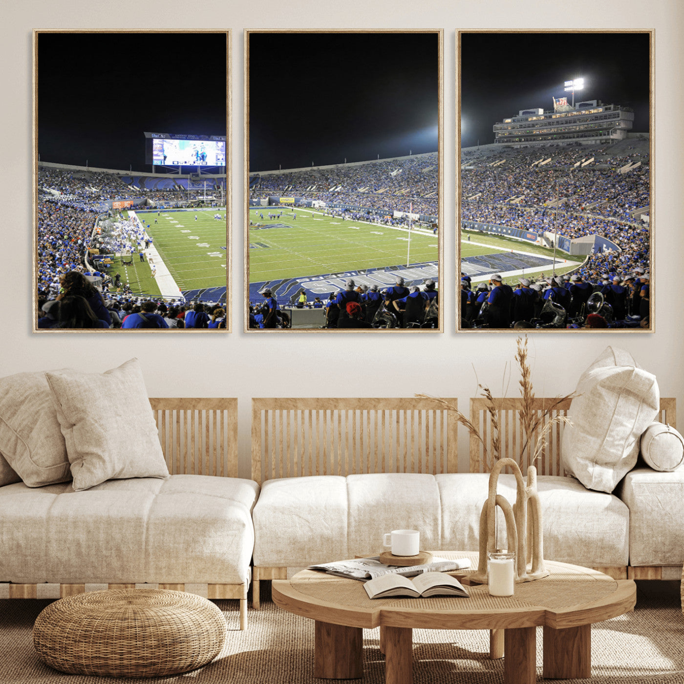 MGV-FC-60X30-3P - University of Memphis Tigers Football Team Print - Memphis Simmons Bank Liberty Stadium Wall Art
