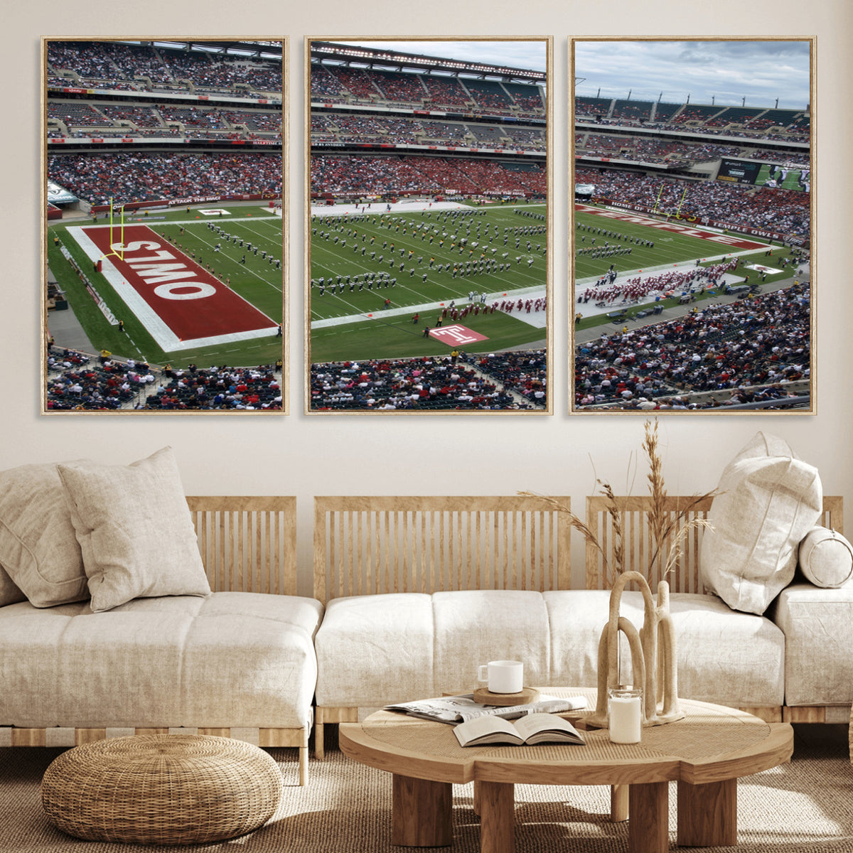 15310-PAN-FL-20X10 - The Temple University Owls Athletics Team Print - Philadelphia Lincoln Financial Field Stadium Wall