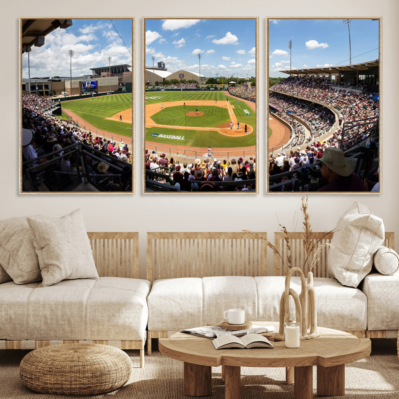 MGV-FC-60X30-3P - The Texas A&M University Aggies Athletics Team Print - College Station Kyle Field Wall Art Canvas